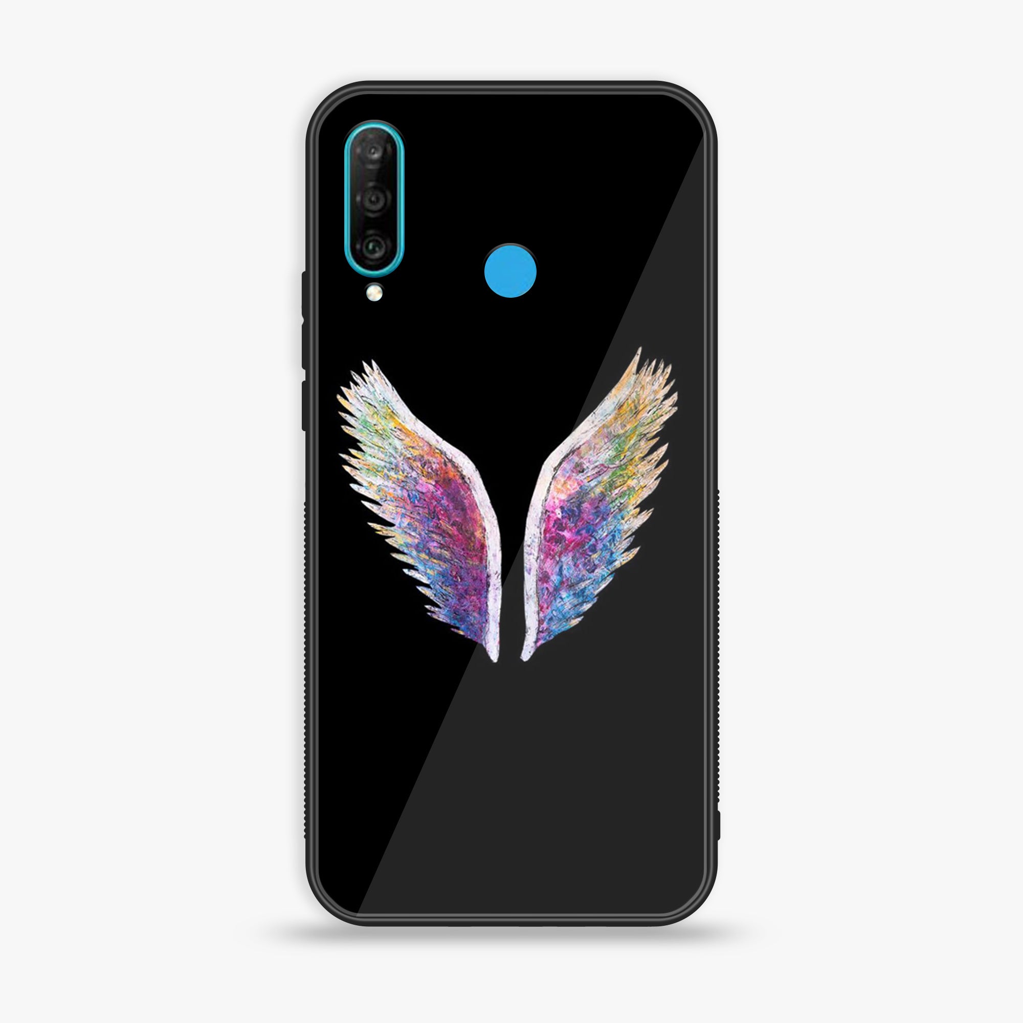 Huawei P30 lite - Angel wings Series - Premium Printed Glass soft Bumper shock Proof Case