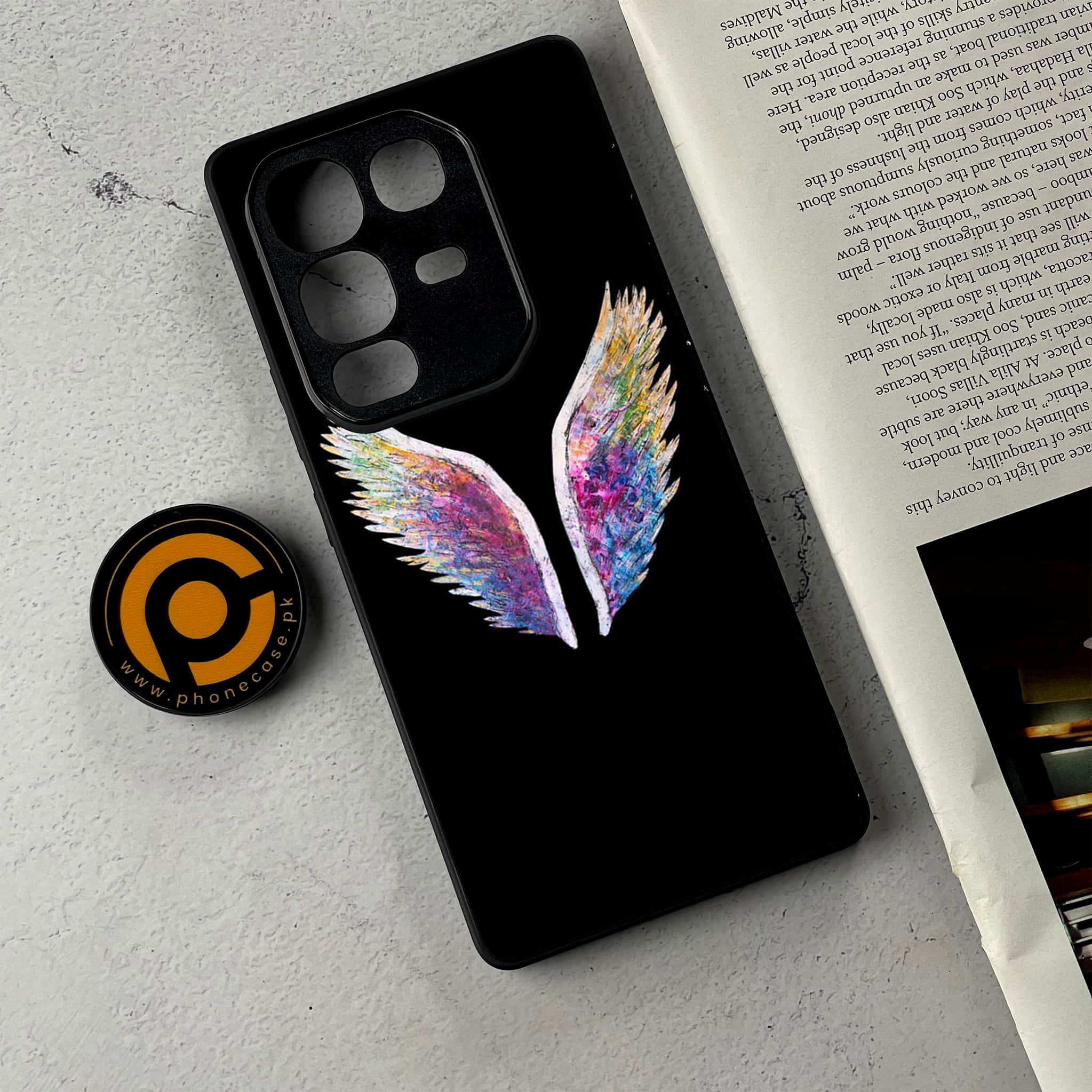 Infinix Note 50 - Angel Wings Series - Premium Metal Printed Soft Bumper Shockproof Case