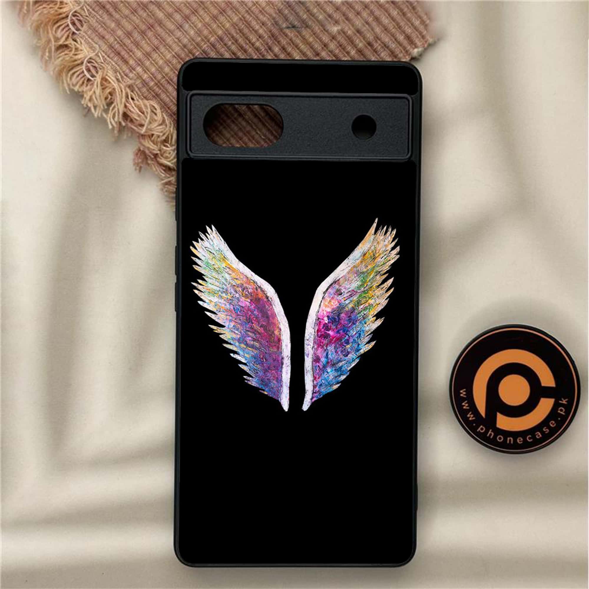 Google Pixel 6A - Angel Wings Series - Premium Metal Printed soft Bumper Shock Proof Case