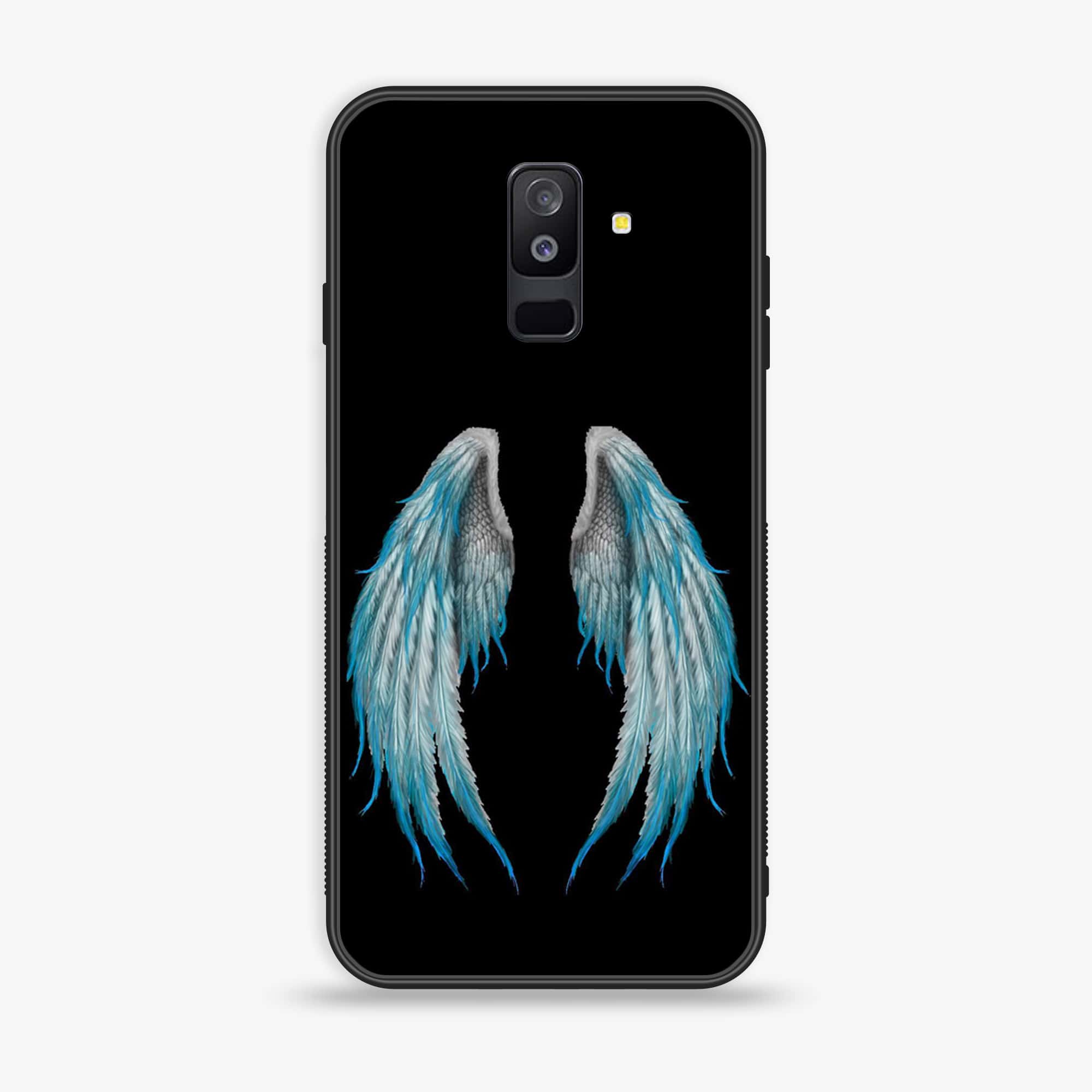 Samsung Galaxy A6 Plus (2018) - Angel Wings Series - Premium Printed Glass soft Bumper shock Proof Case