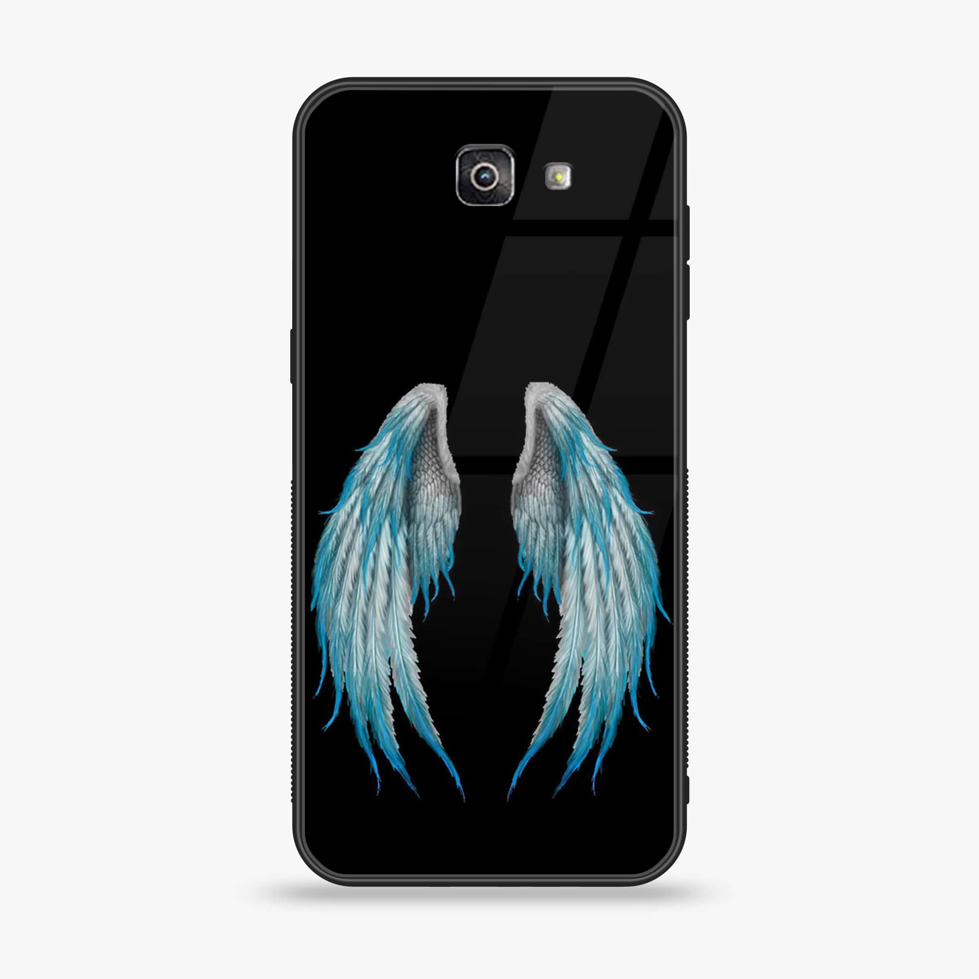 Galaxy J7 Prime 2018 - Angel Wings Series - Premium Printed Glass soft Bumper shock Proof Case
