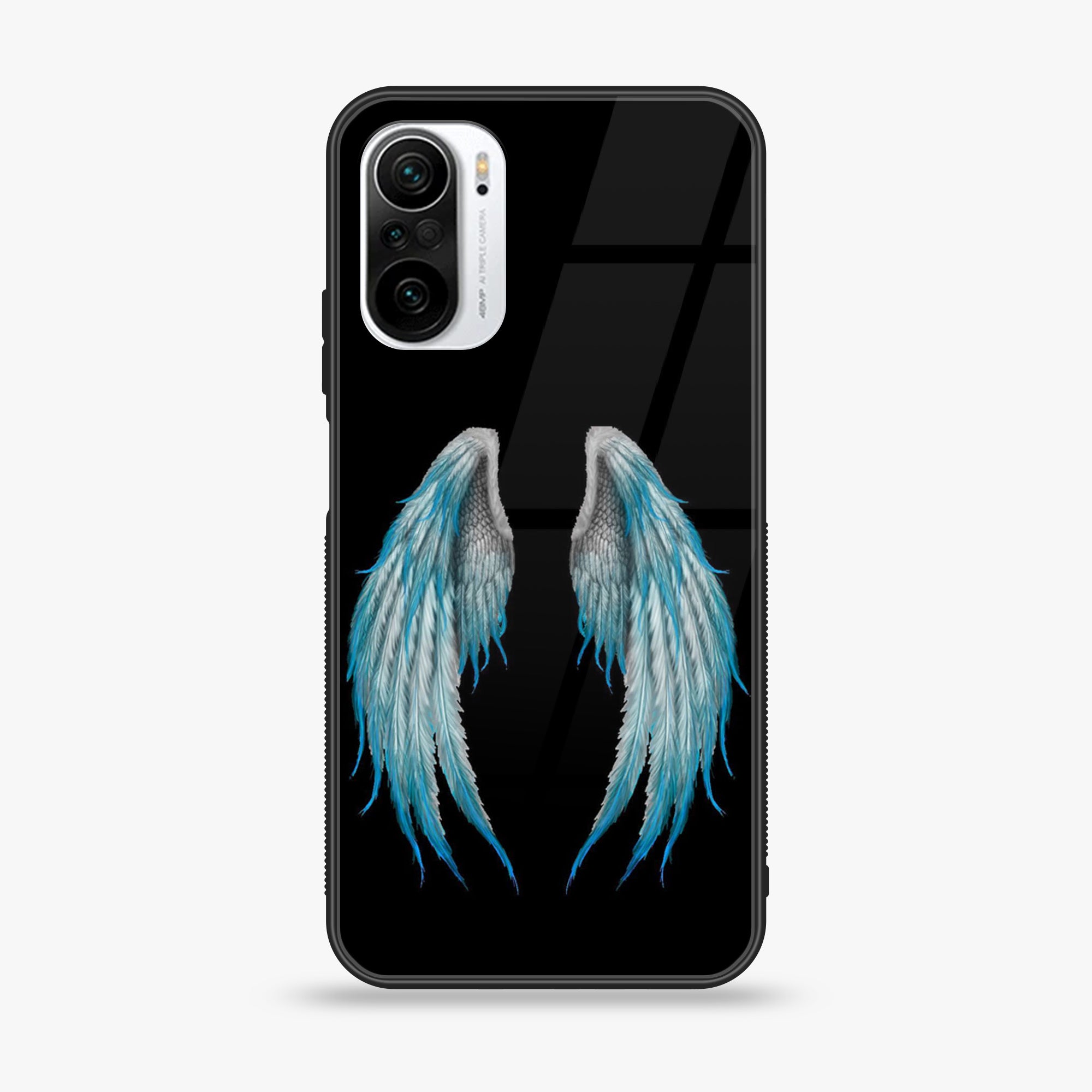 Xiaomi Poco F3 - Angel Wing Series - Premium Printed Glass soft Bumper shock Proof Case