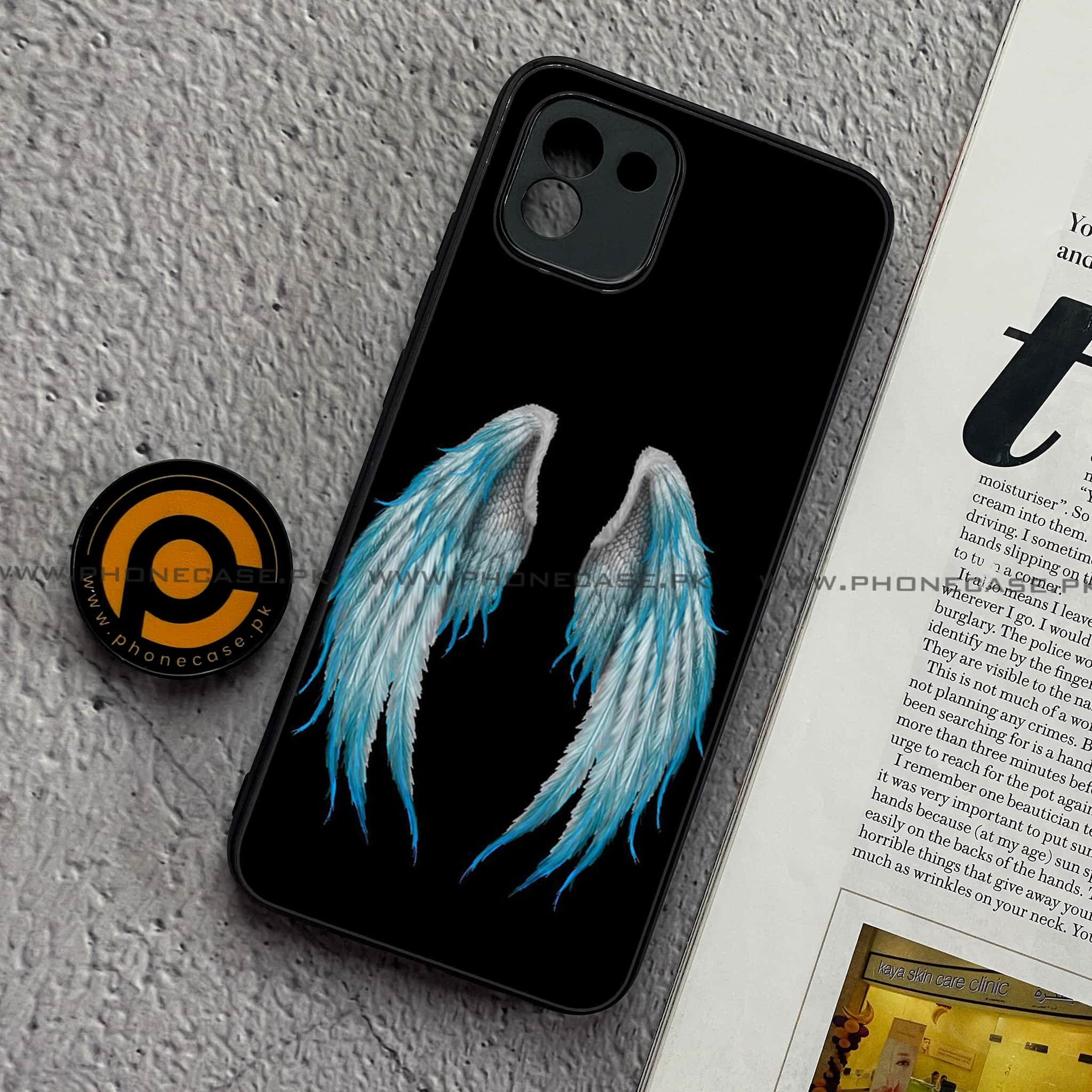 Samsung Galaxy A03 - Angel Wings Series - Premium Printed Glass soft Bumper shock Proof Case