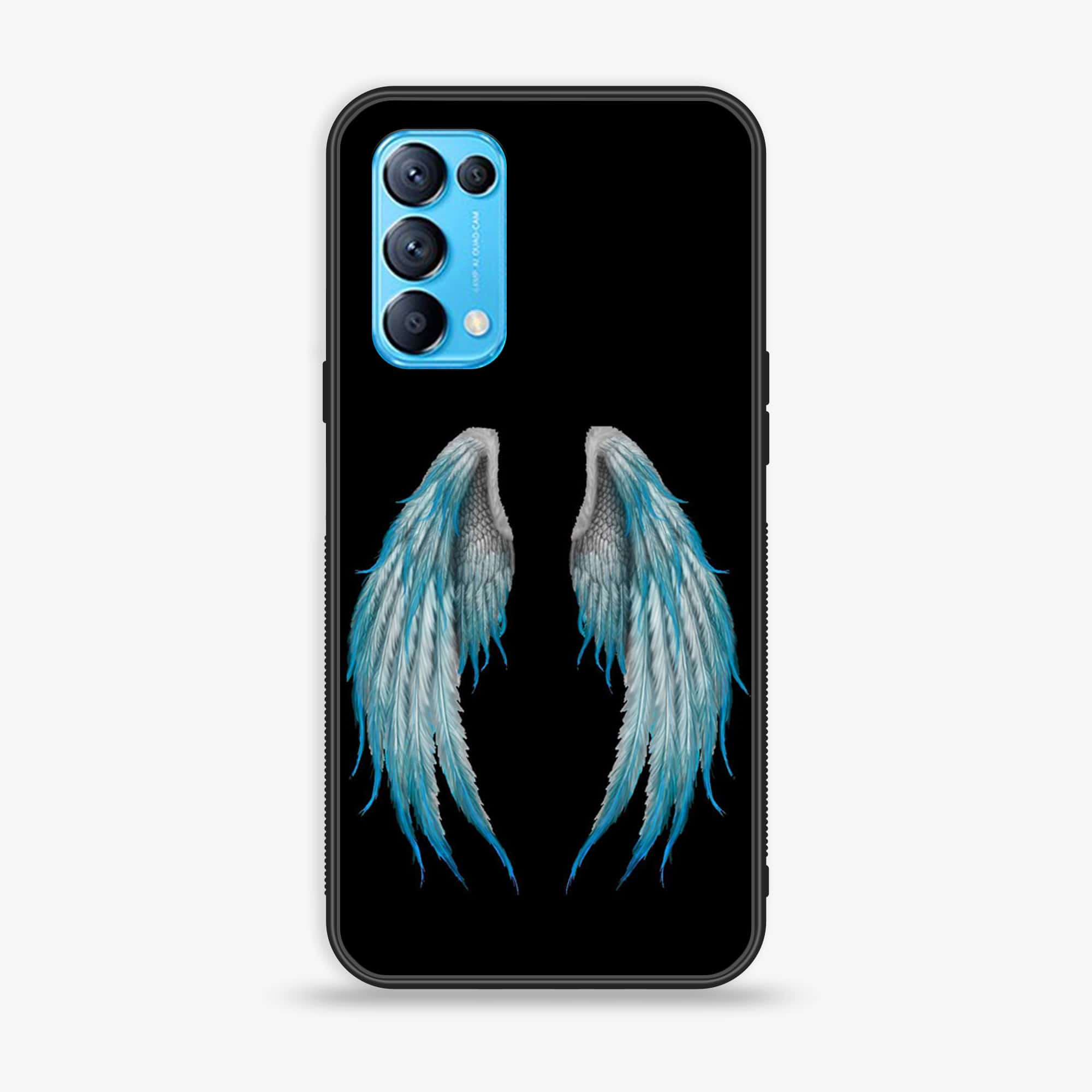 Oppo Reno 5 Angel Wing Series Premium Printed Glass soft Bumper shock Proof Case