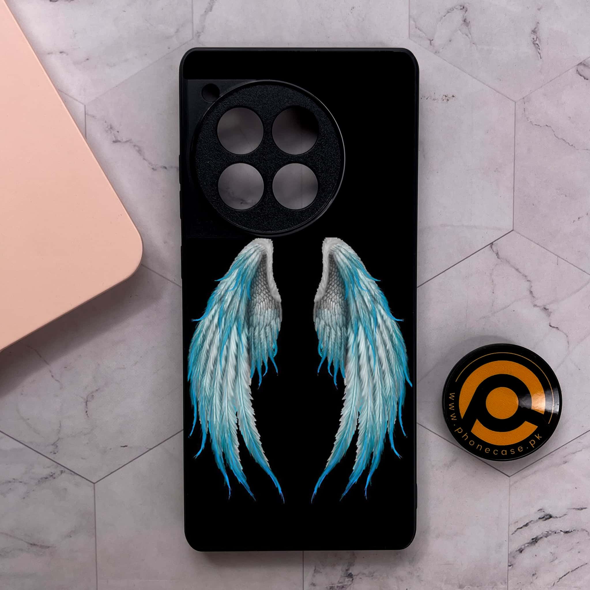 OnePlus 12R - Angel Wings Series - Premium Metal Printed soft Bumper shock Proof Case