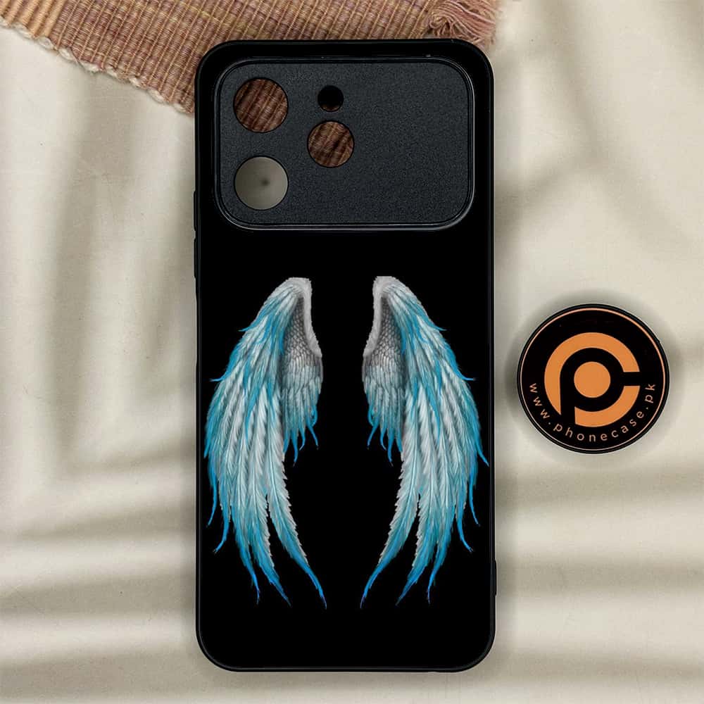 Tecno Spark 40 - Angel Wings Series - Premium Metal Printed soft Bumper shock Proof Case