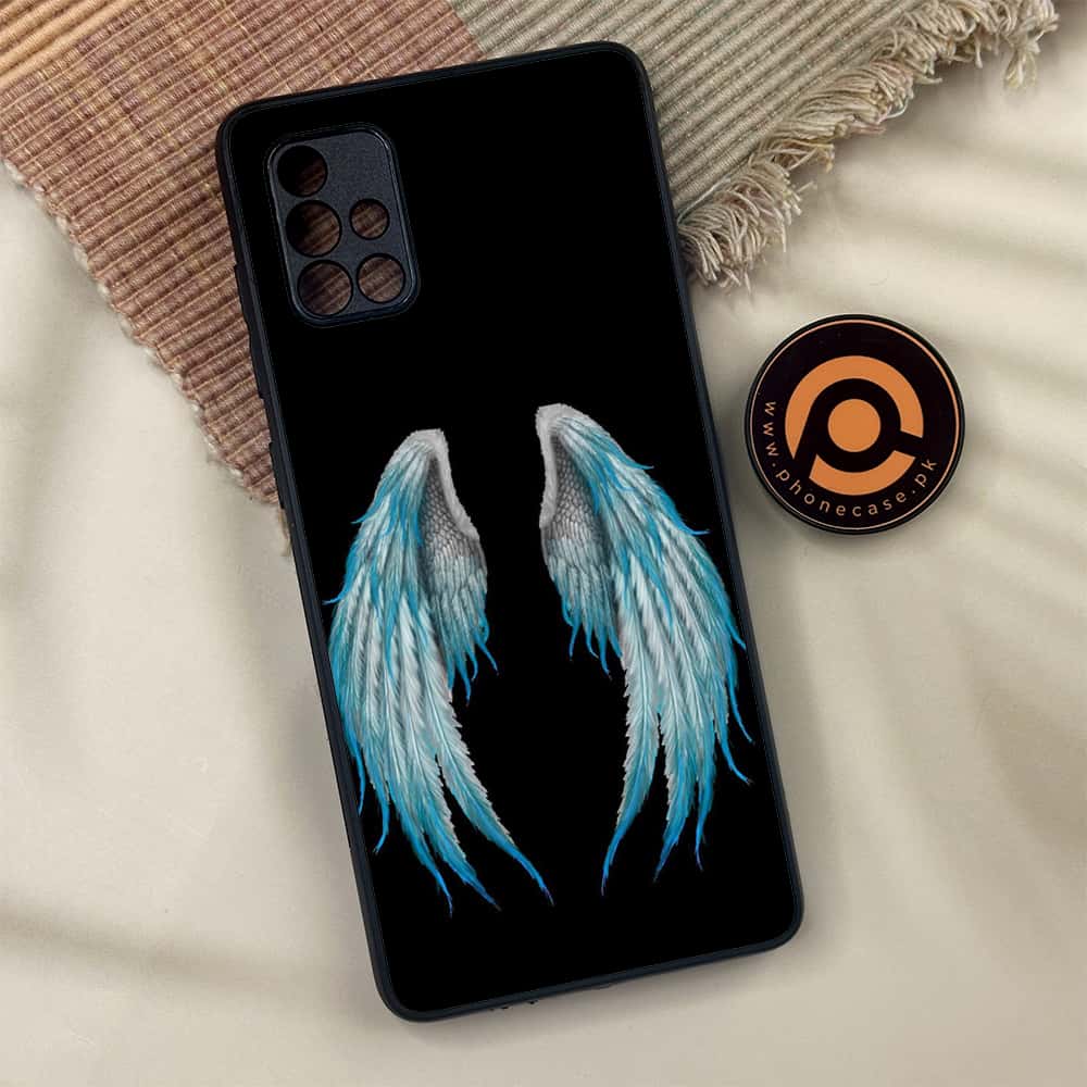 Samsung Galaxy A71 - Angel Wing Series - Premium Metal Printed soft Bumper shock Proof Case