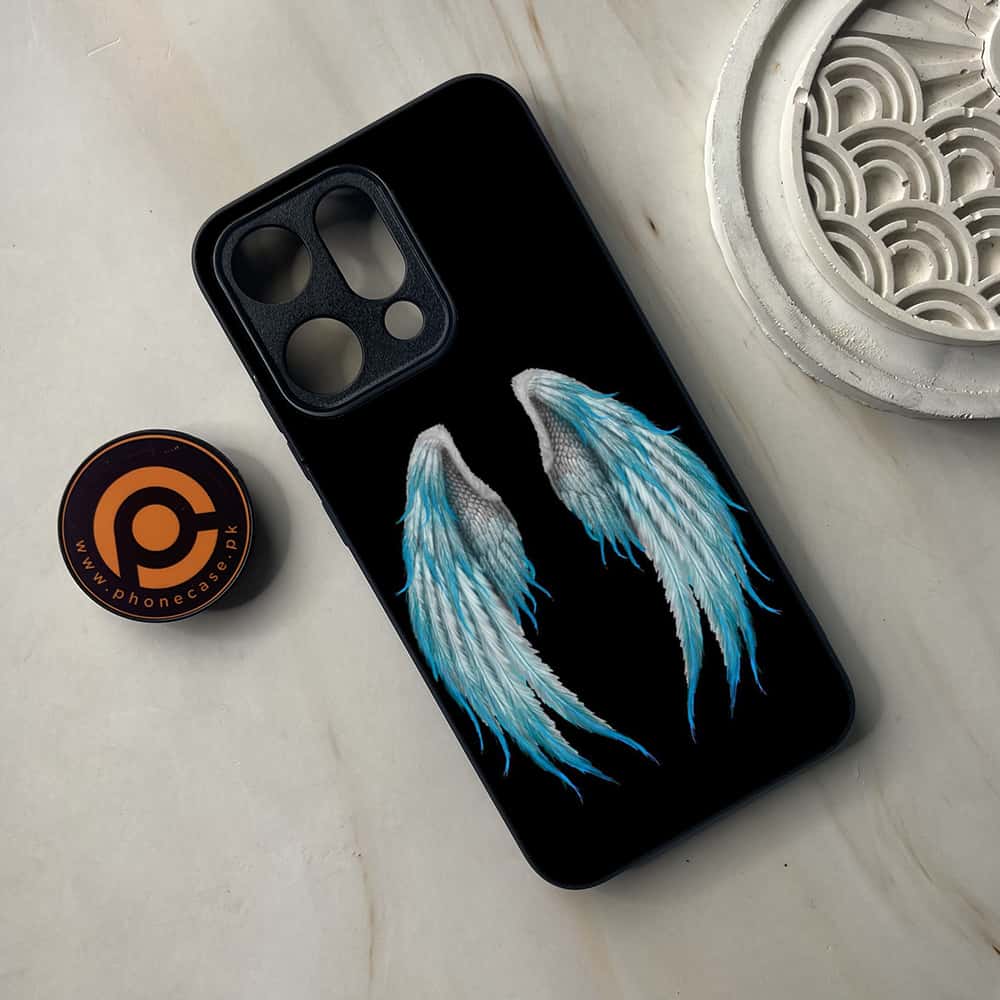Oppo Reno 14 5G - Angel Wings Series - Premium Metal Printed soft Bumper shock Proof Case