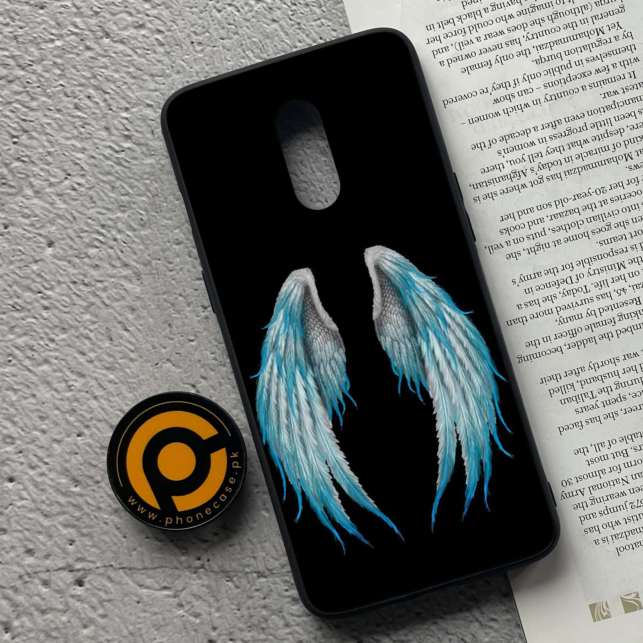 OnePlus 7 - Angel Wings Series - Premium Printed Glass soft Bumper shock Proof Case