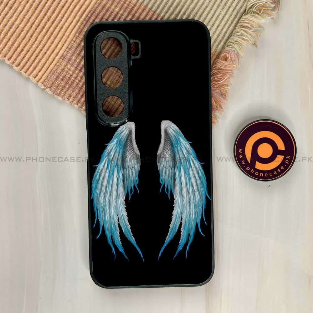 Infinix Hot 60i - Angel Wings Series - Premium Metal Printed soft Bumper shock Proof Case