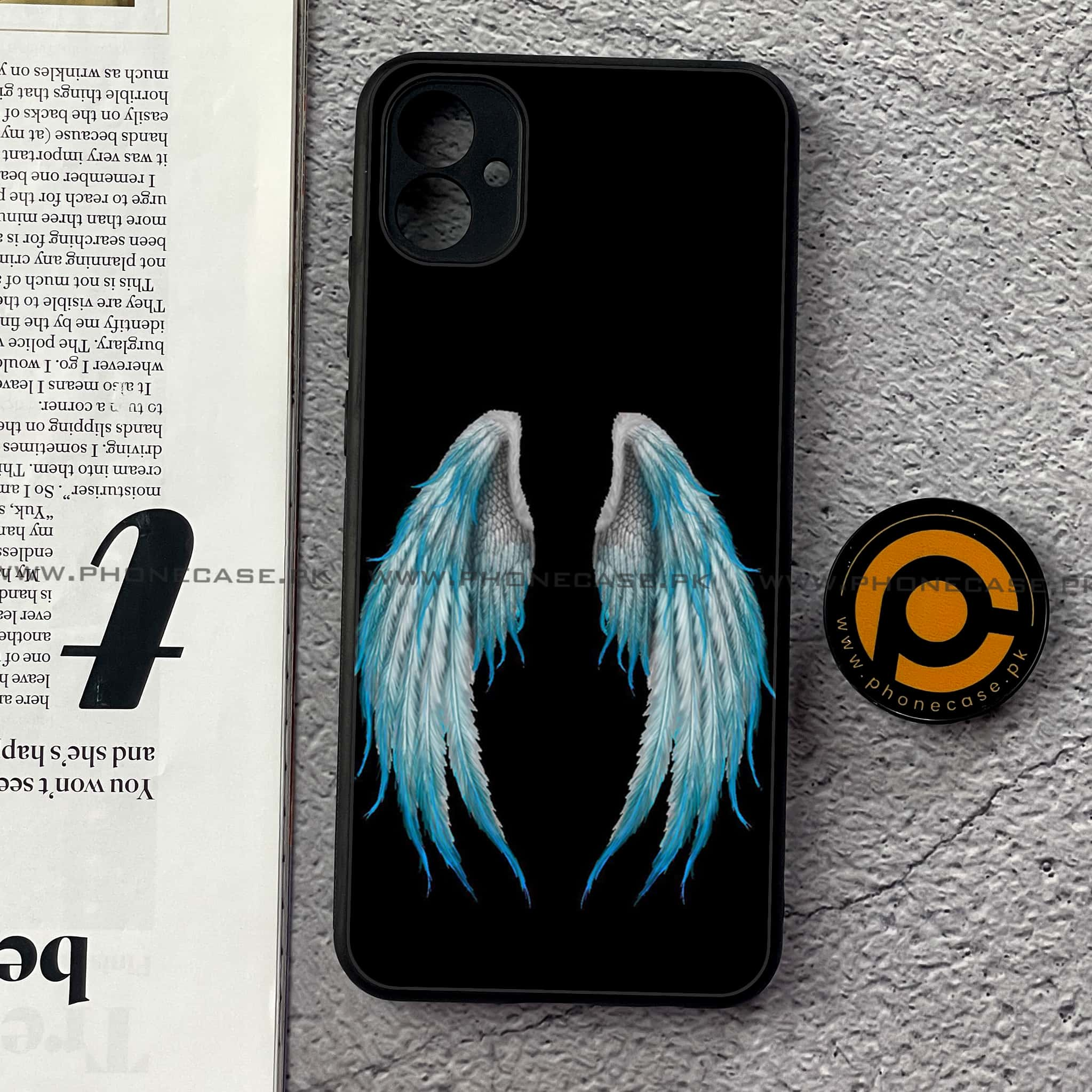 Samsung Galaxy A04e -Angel Wings Series - Premium Printed Glass soft Bumper shock Proof Case