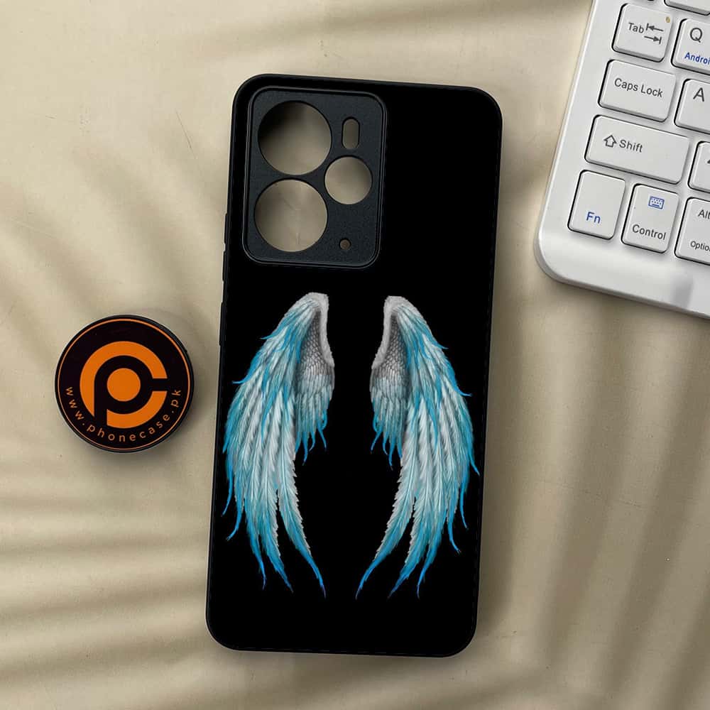 Realme 14 5G - Angel Wings Series - Premium Metal Printed soft Bumper Shock Proof Case
