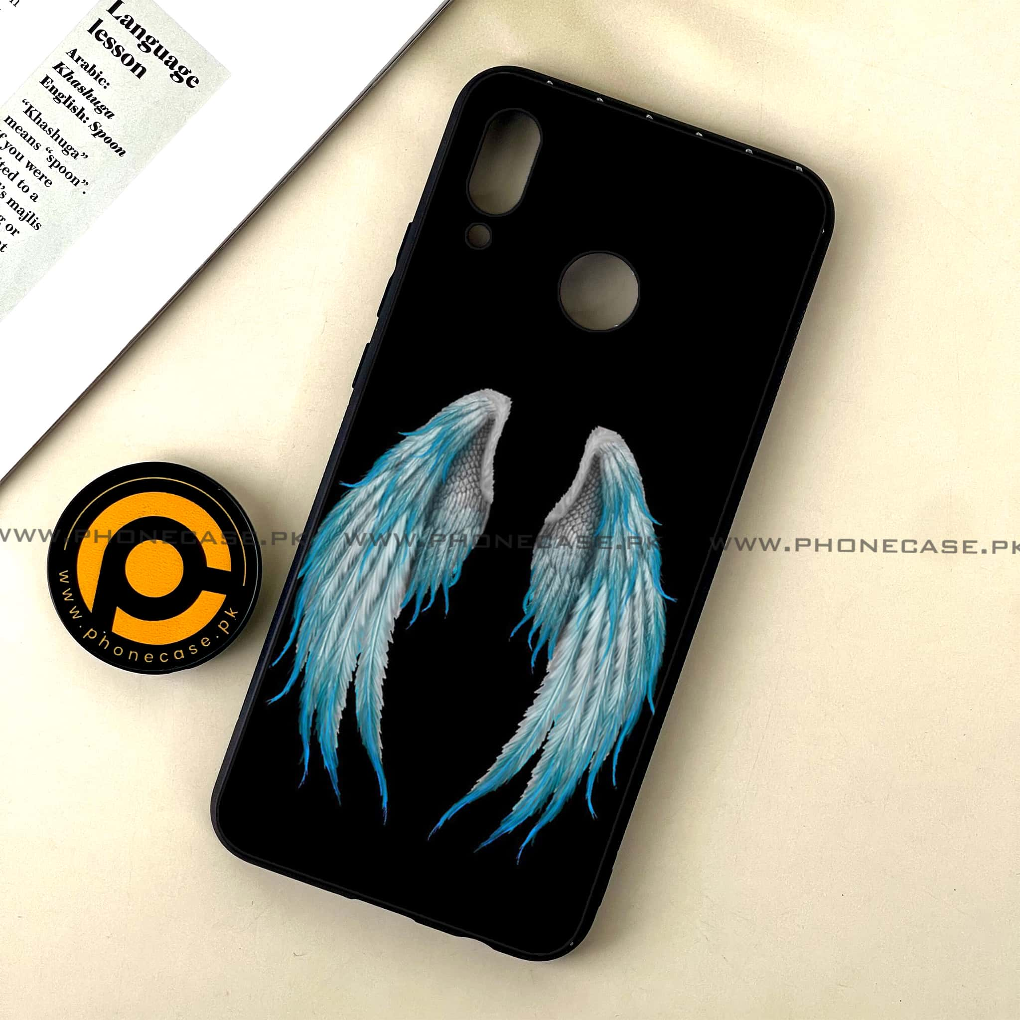 Huawei Nova 3 - Angel Wings Series - Premium Printed Glass soft Bumper shock Proof Case