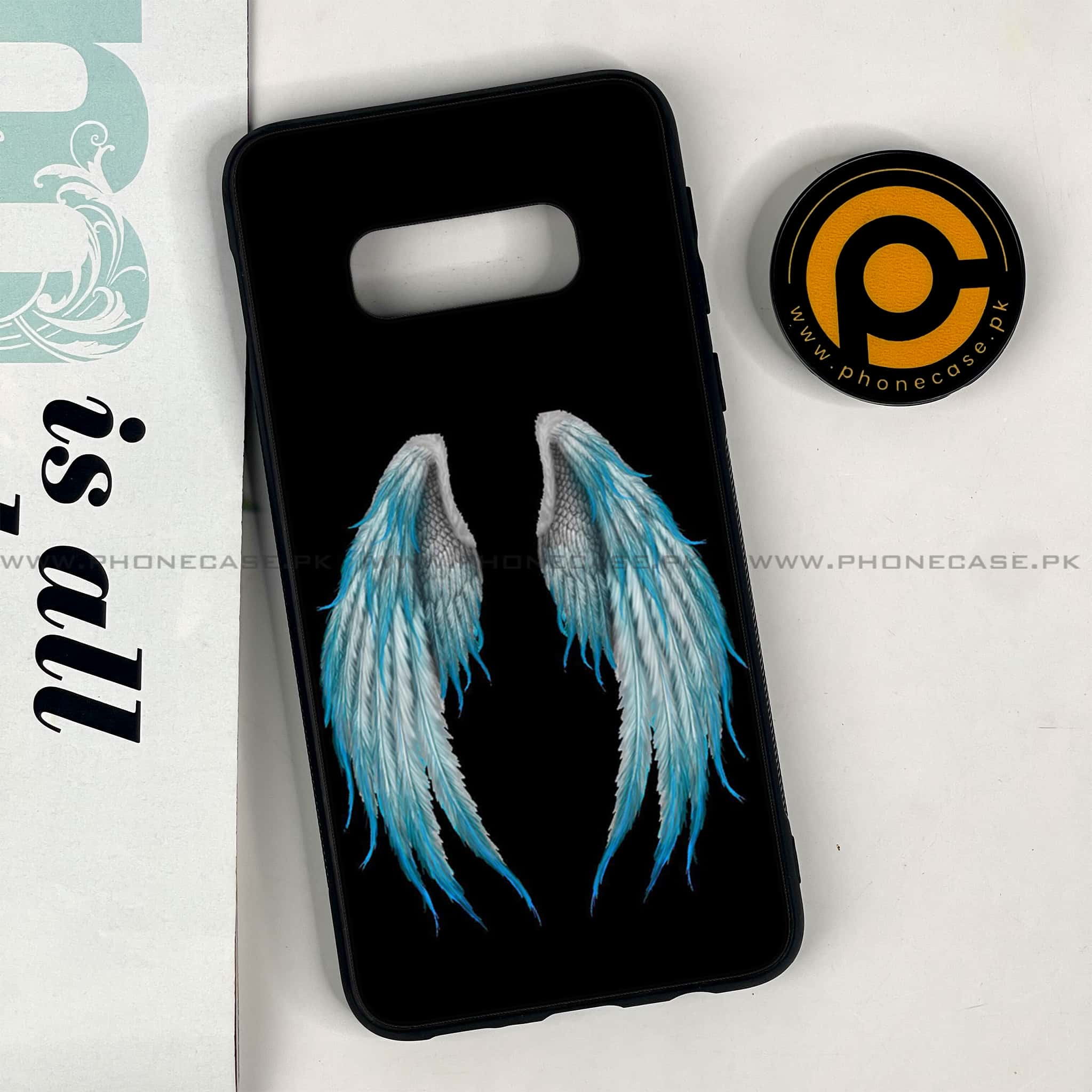 Galaxy S10e - Angel Wings Series - Premium Printed Glass soft Bumper shock Proof Case