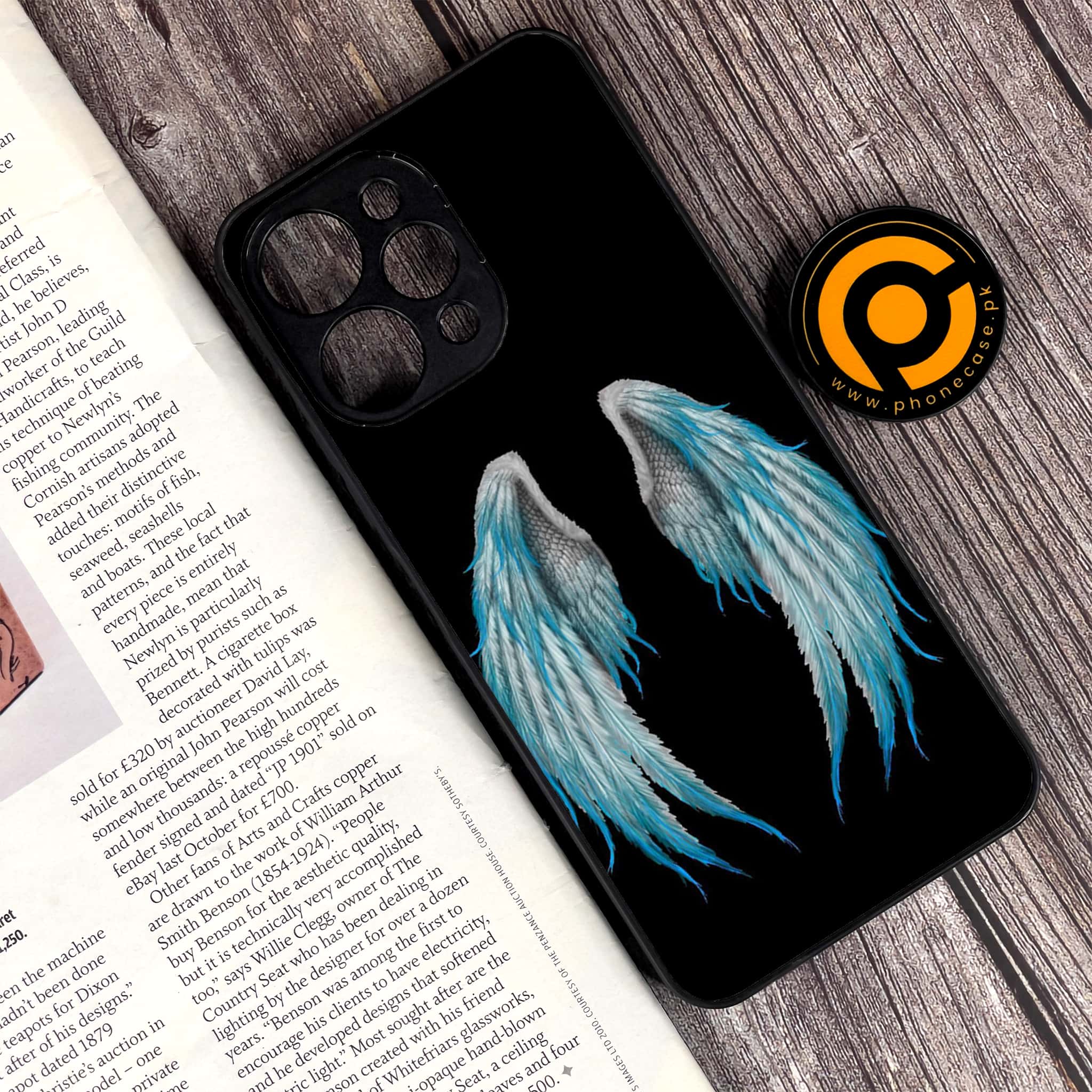 Xiaomi Redmi 12 - Angel Wings Series - Premium Printed Glass soft Bumper shock Proof Case