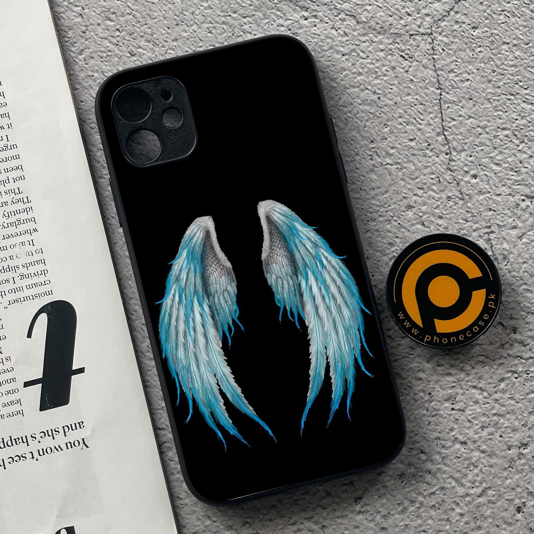 iPhone 11 Angel Wings Series  Premium Printed Glass soft Bumper shock Proof Case