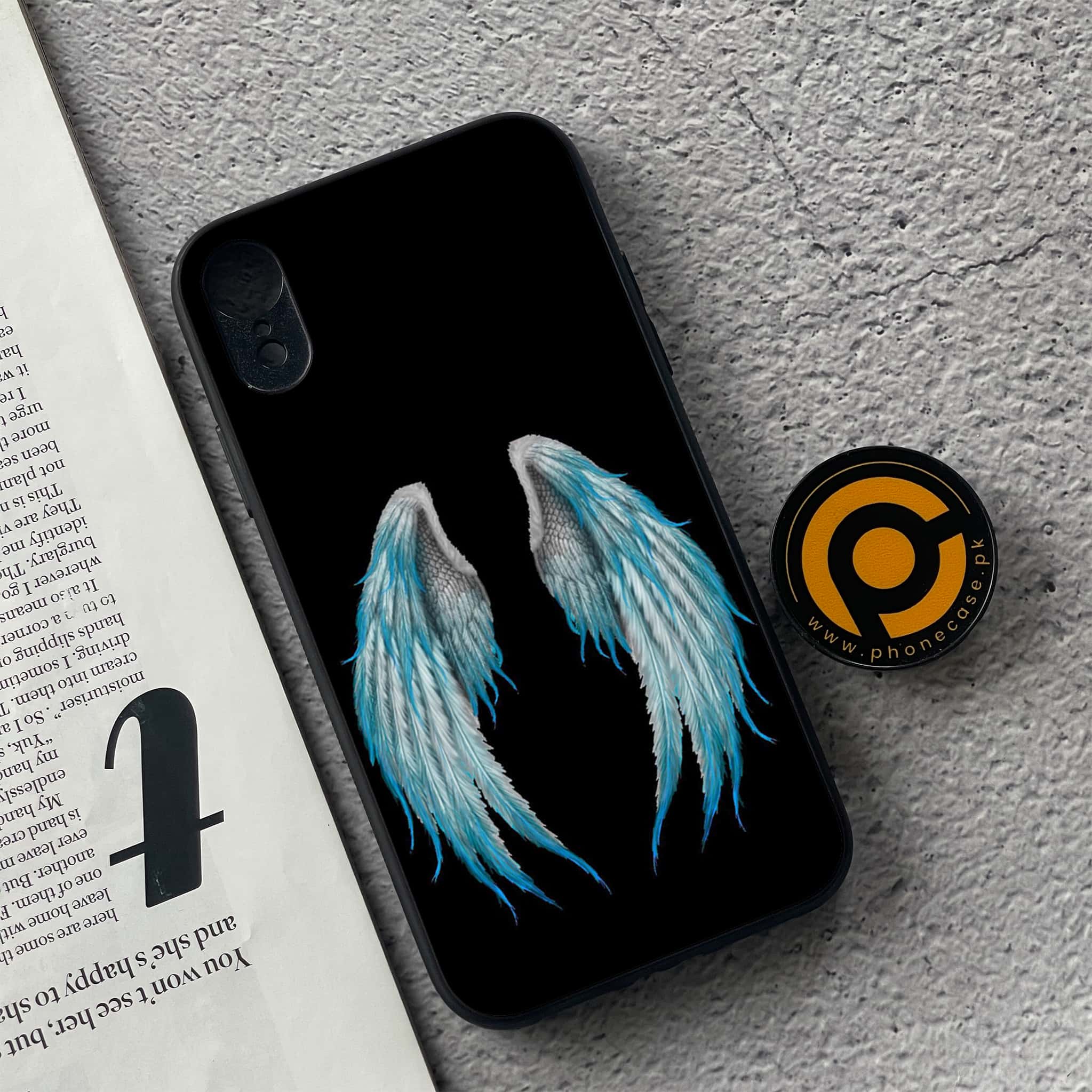 iPhone XR - Angel Wings Series - Premium Printed Glass soft Bumper shock Proof Case