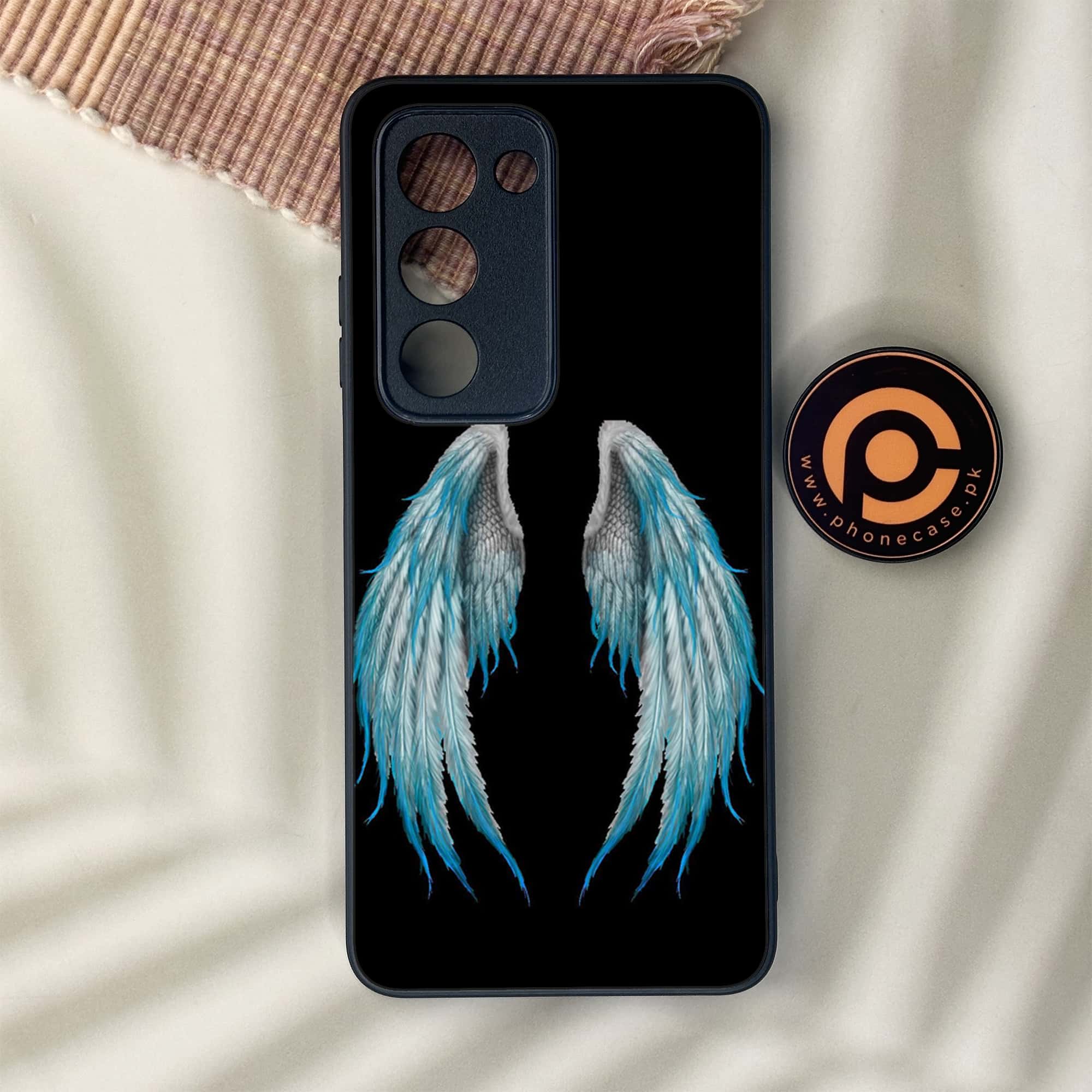 Oppo A5 2025 - Angel Wings Series - Premium Metal Printed soft Bumper shock Proof Case