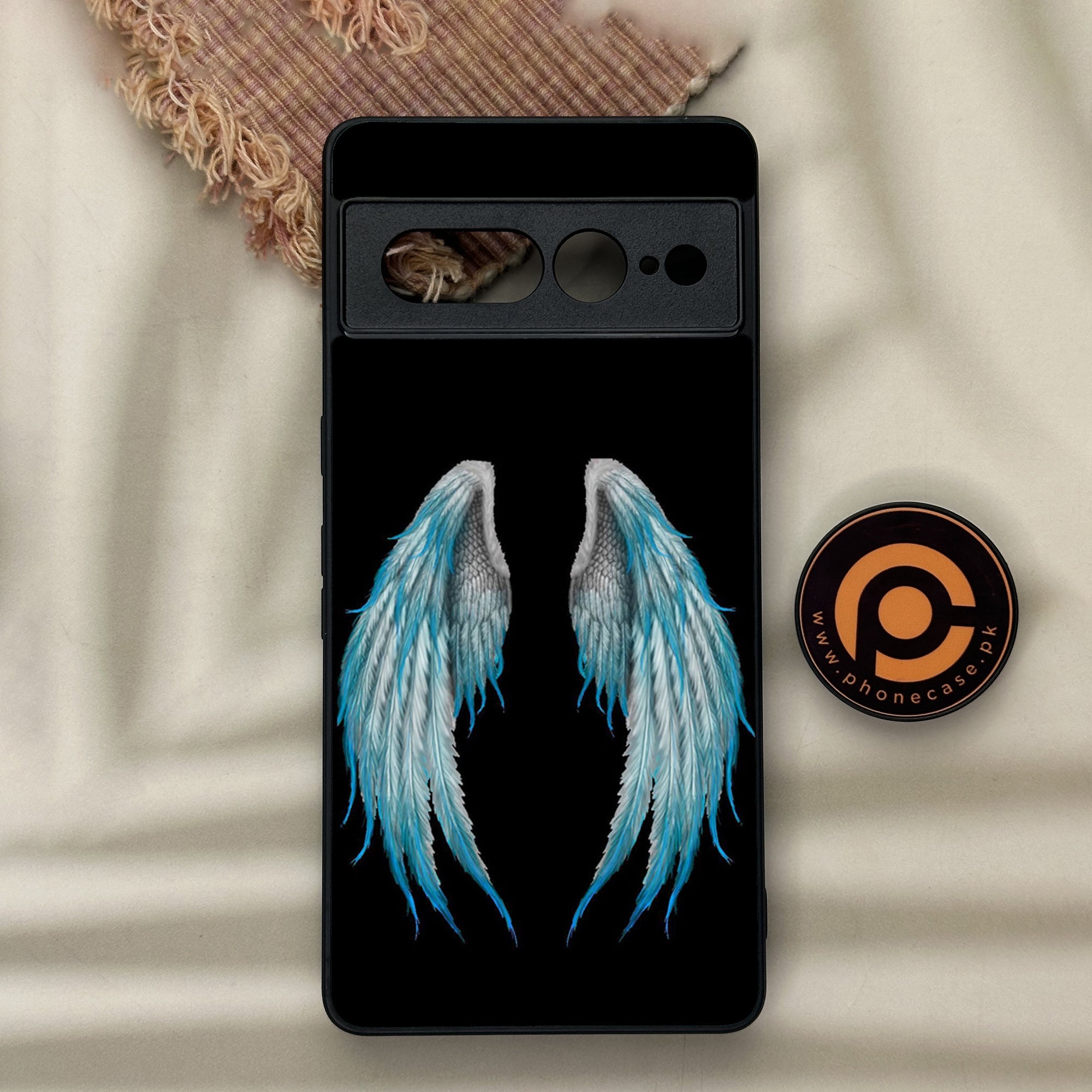Google Pixel 7 Pro - Angel Wings Series - Premium Metal Printed soft Bumper Shock Proof Case
