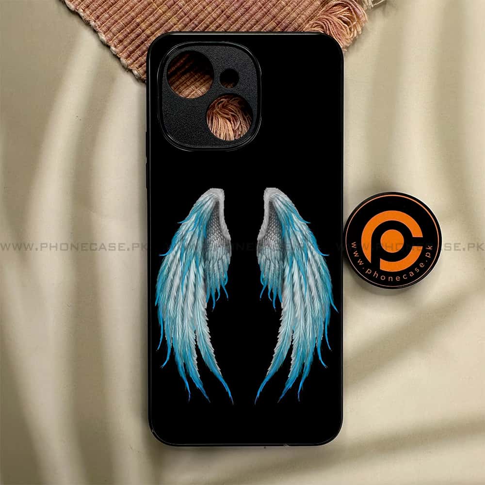 Tecno Spark 40C - Angel Wings Series - Premium Metal Printed soft Bumper shock Proof Case