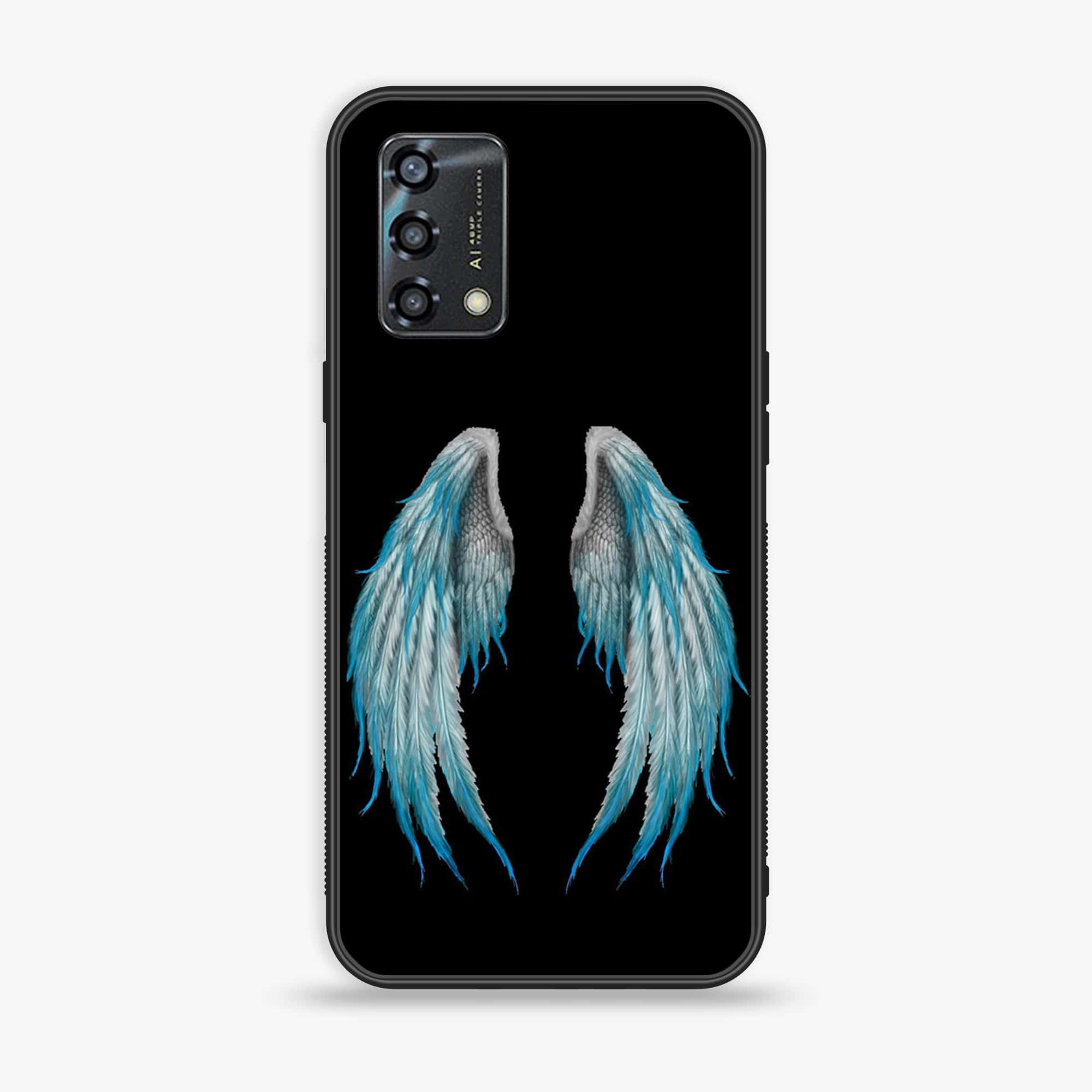 Oppo A95 - Angel Wings Series - Premium Printed Glass soft Bumper shock Proof Case