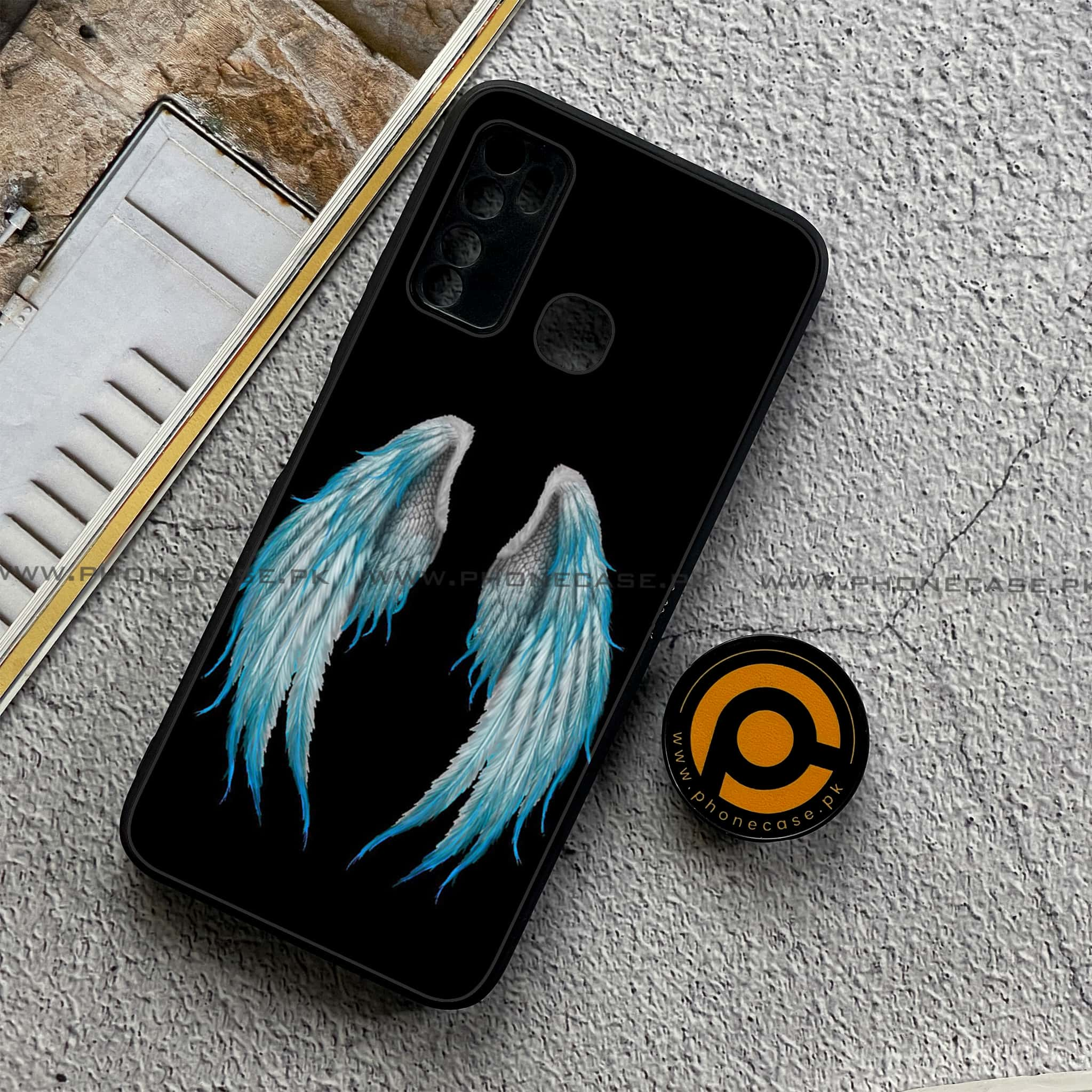 Infinix Note 7 Lite - Angel Wings Series - Premium Printed Metal soft Bumper shock Proof Case