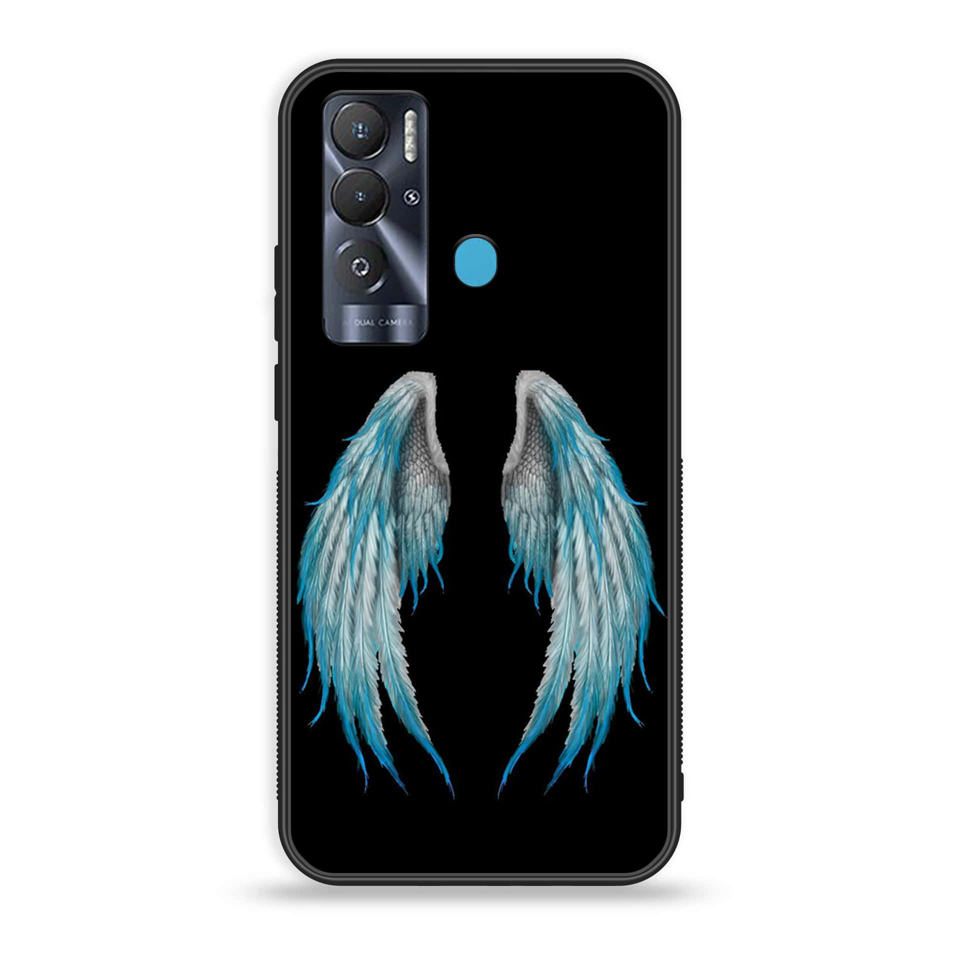 Tecno Pova Neo Angel Wings series Premium Printed Glass soft Bumper shock Proof Case