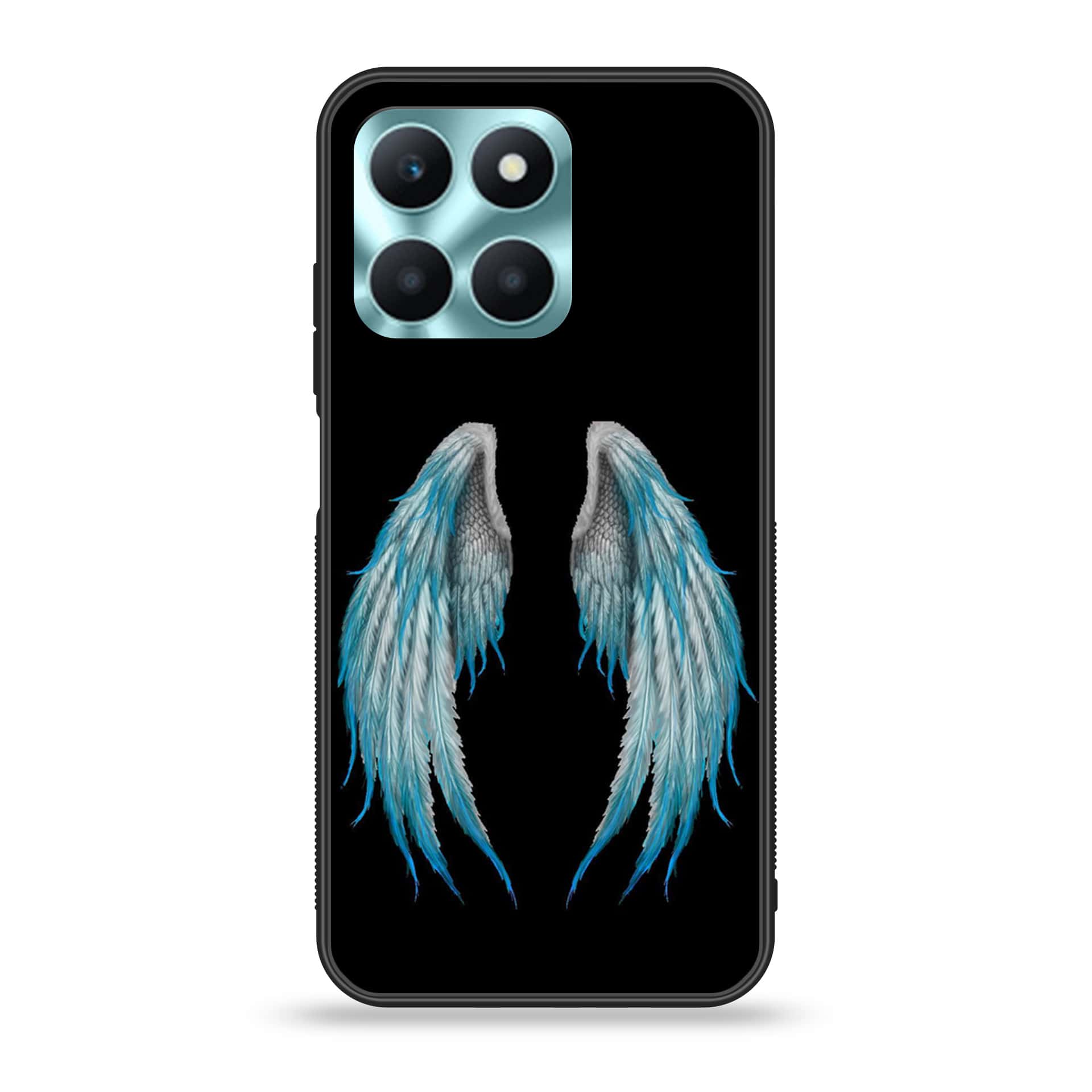 Honor X6a - Angel Wings Series - Premium Printed Glass soft Bumper shock Proof Case