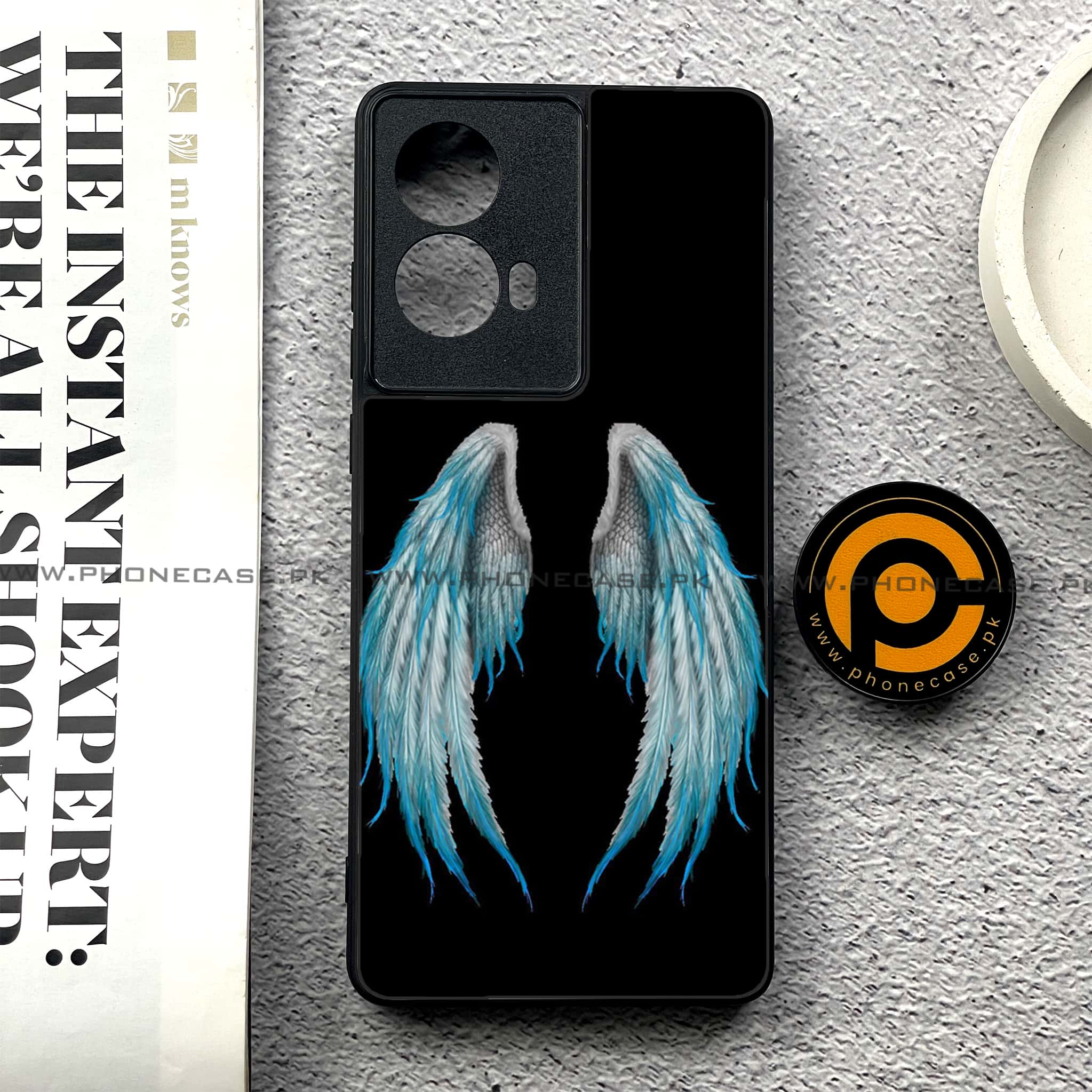 Moto G85 - Angel Wings Series - Premium Printed Glass soft Bumper shock Proof Case