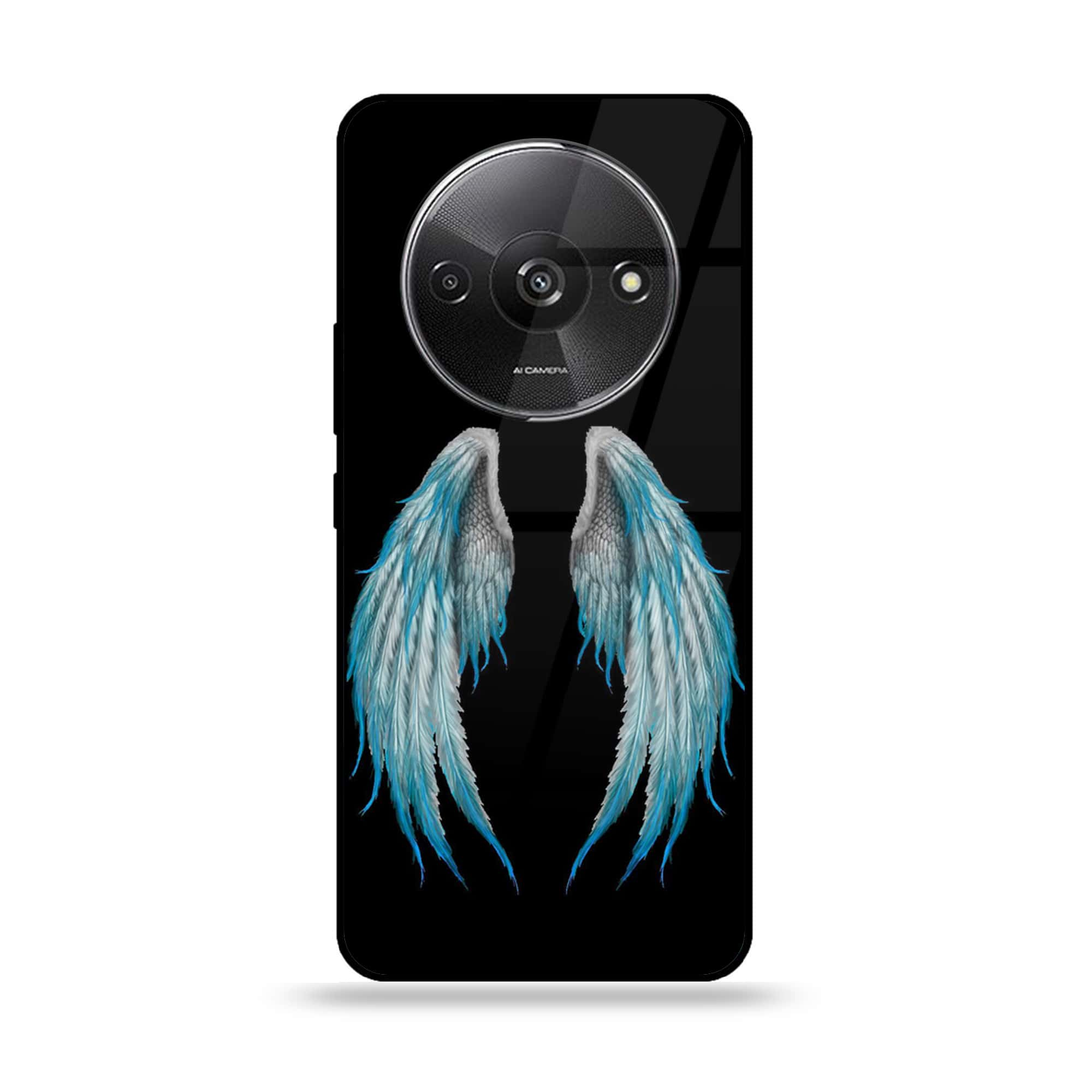 Xiaomi Redmi A3 - Angel Wings Series - Premium Printed Glass soft Bumper shock Proof Case