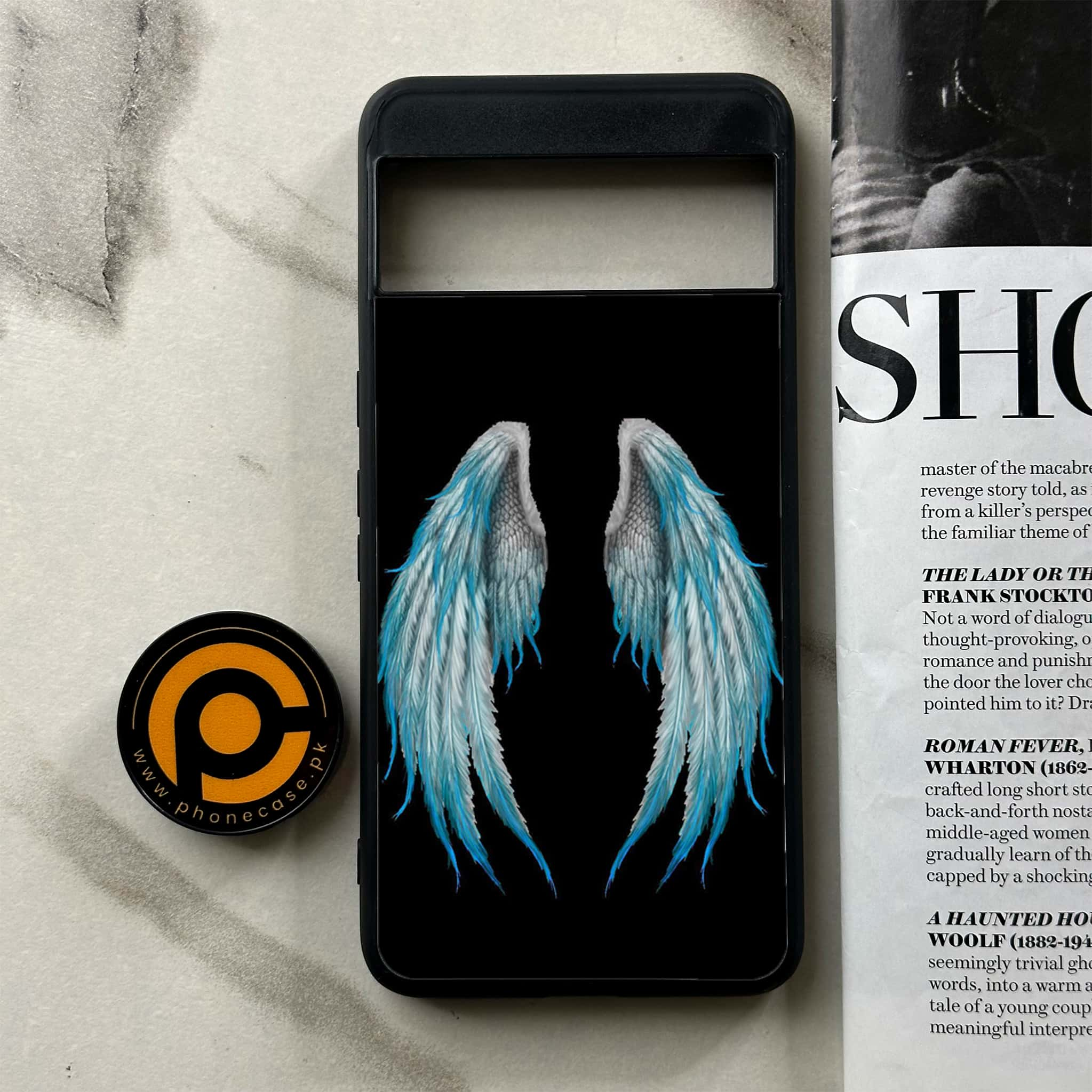 Google Pixel 8 Pro - Angel Wings Series - Premium Printed Glass soft Bumper shock Proof Case