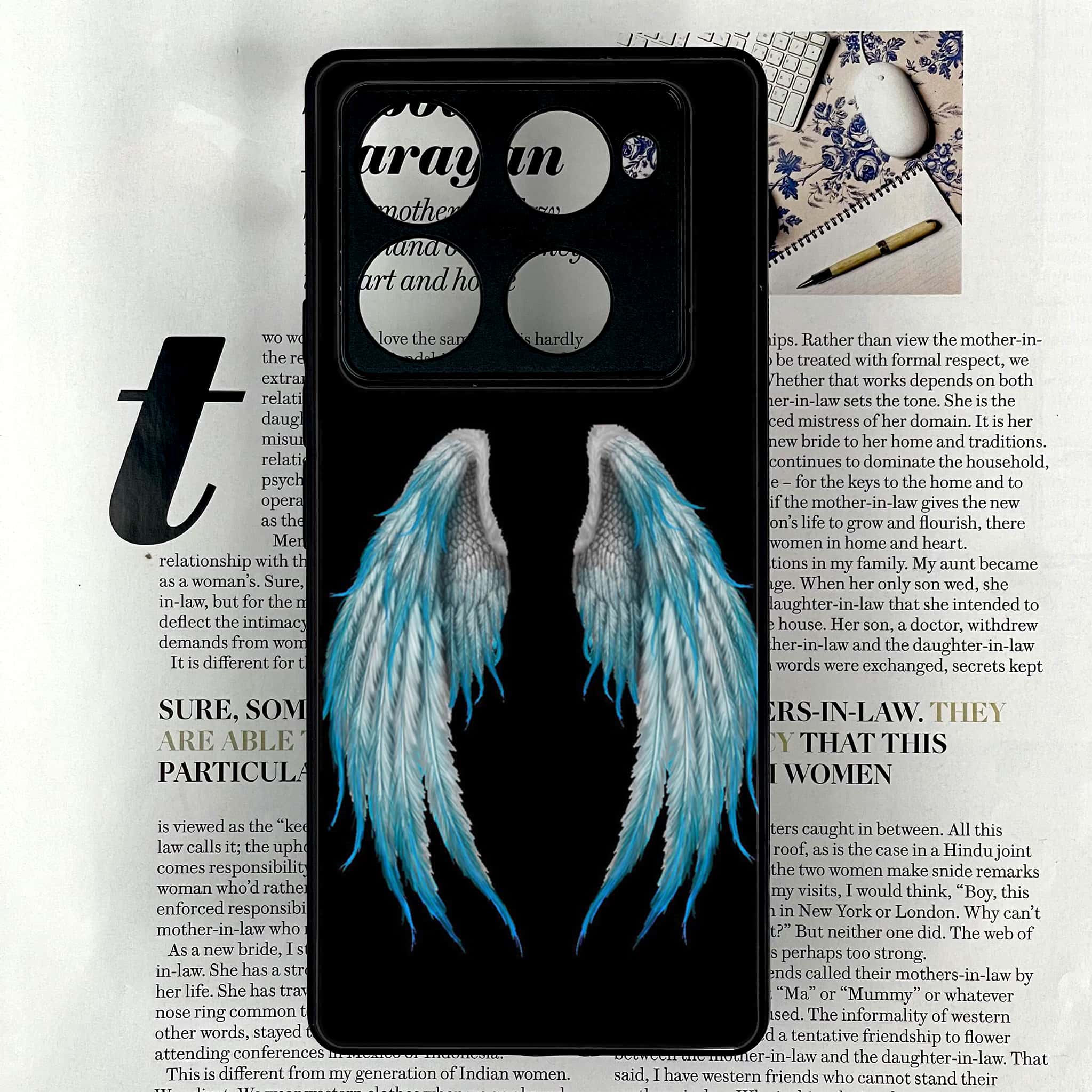 Infinix Note 40 Pro Plus - Angel Wings Series - Premium Metal Printed soft Bumper shock Proof Case