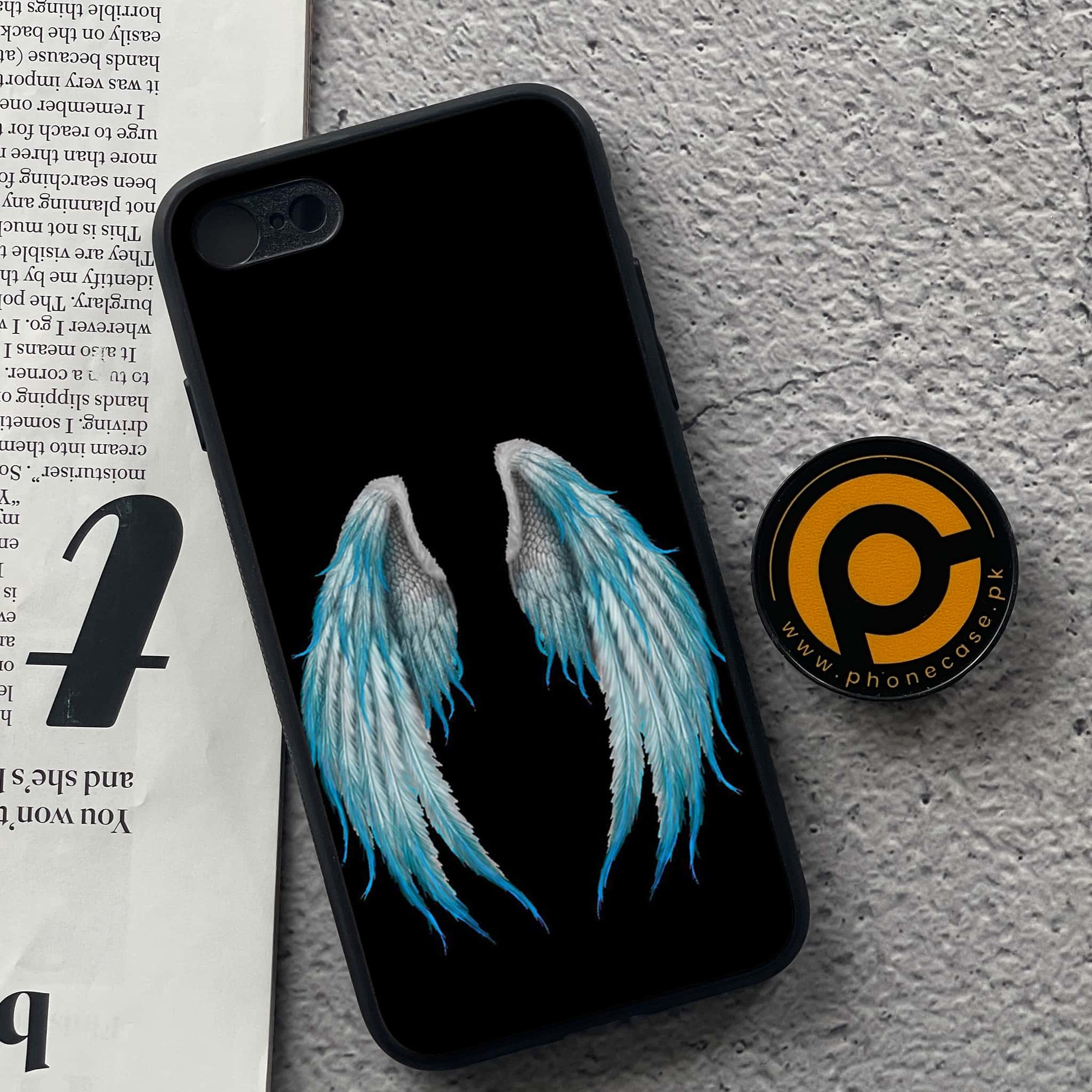 iPhone 7 / 8 - Angel wings Series - Premium Printed Glass soft Bumper shock Proof Case
