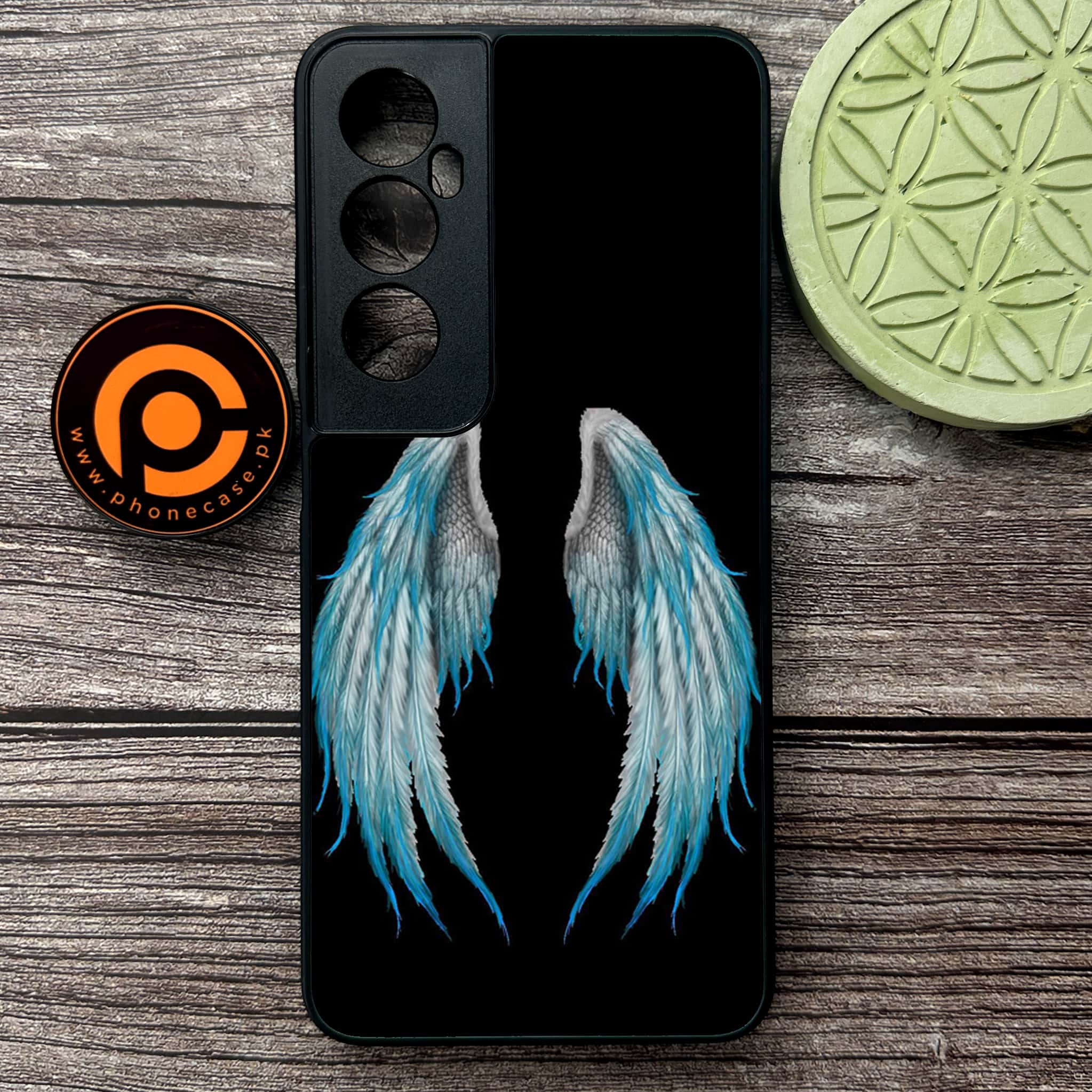 Realme C65  - Angel Wings Series - Premium Metal Printed soft Bumper shock Proof Case