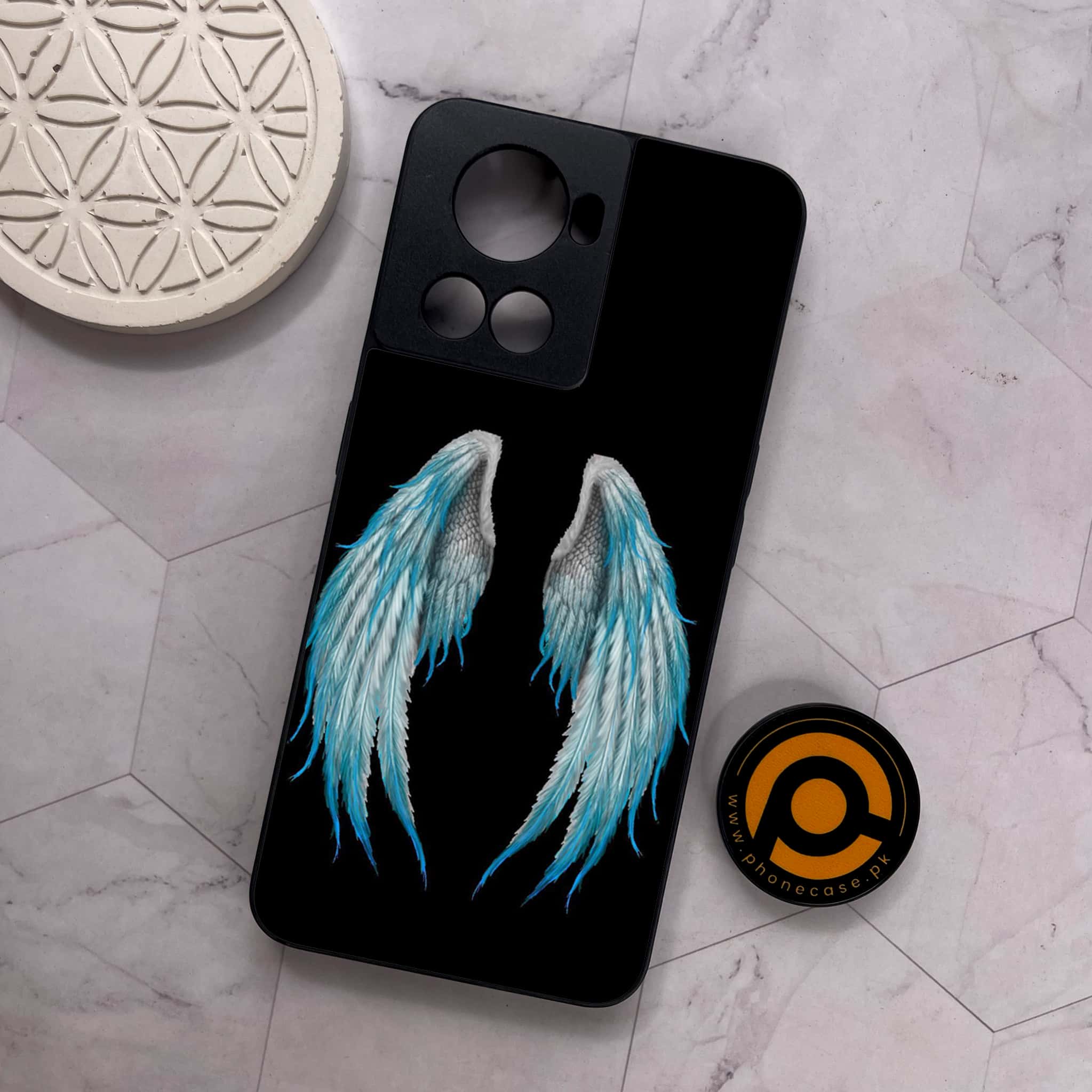 OnePlus 10R - Angel Wings Series - Premium Metal Printed soft Bumper shock Proof Case