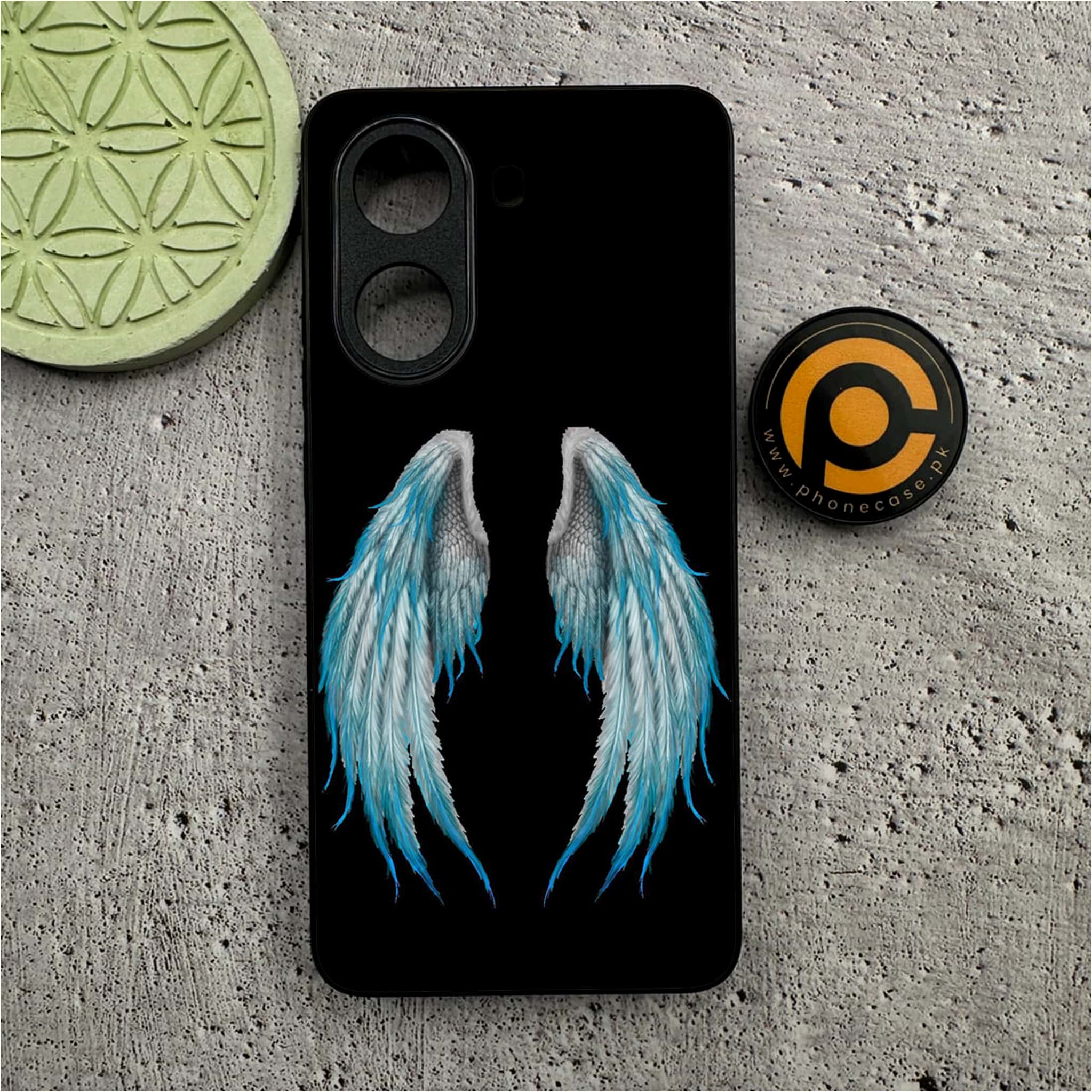 Xiaomi Poco X7 Pro 5G - Angel Wings Series - Premium Metal Printed soft Bumper shock Proof Case