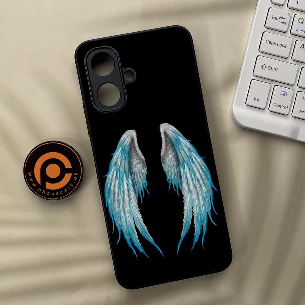 Tecno Spark Go 2 - Angel Wings Series - Premium Metal Printed soft Bumper Shock Proof Case