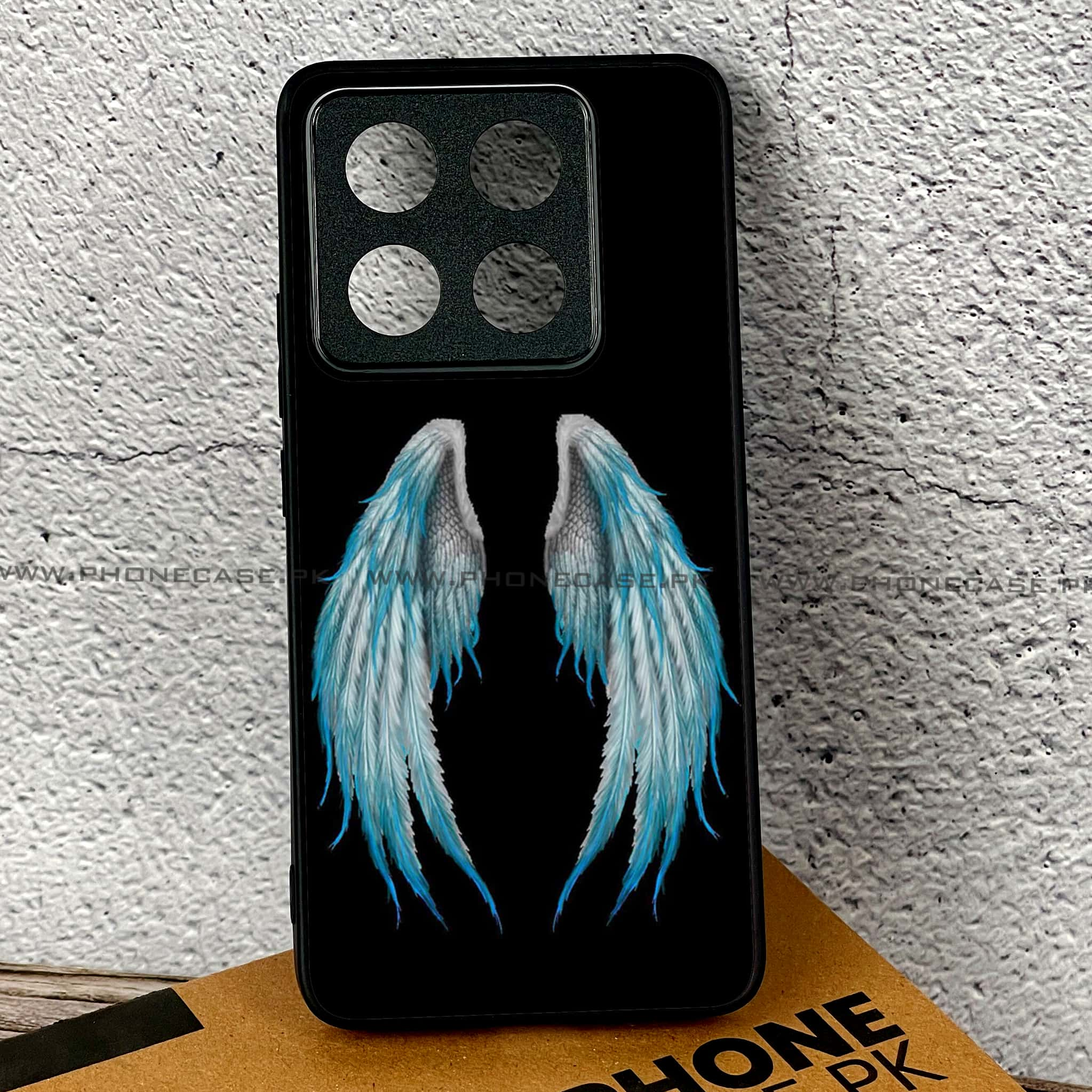 Xiaomi 14T Pro - Angel Wings Series - Premium Printed Glass soft Bumper shock Proof Case