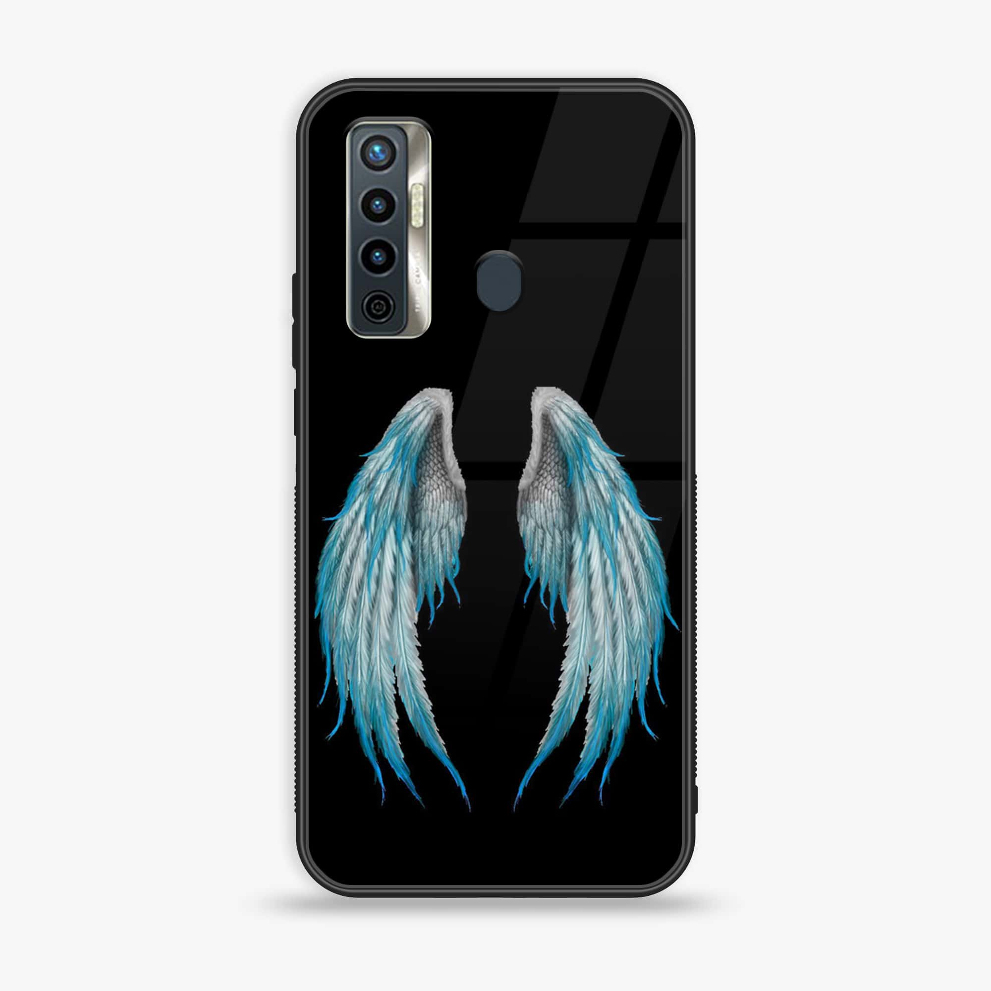 Tecno Camon 17 - Angel Wings Series - Premium Printed Glass soft Bumper shock Proof Case