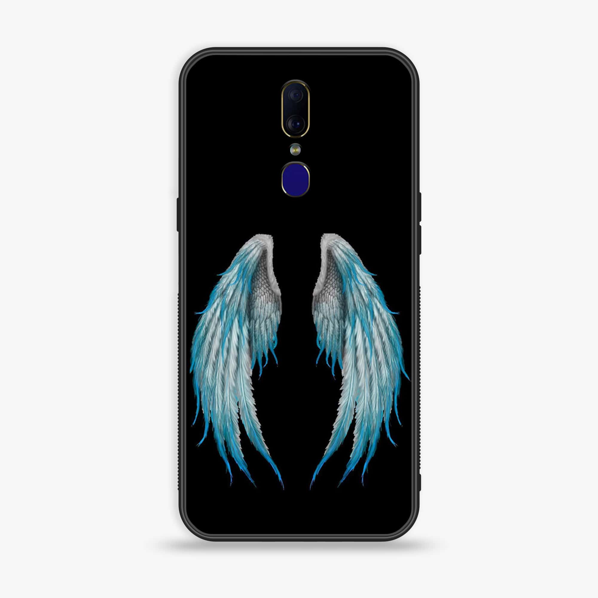 Oppo F11 - Angel Wings Series - Premium Printed Glass soft Bumper shock Proof Case