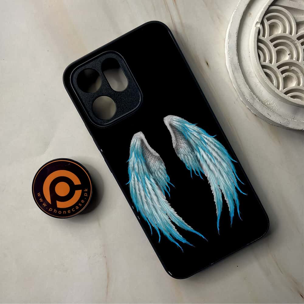 Oppo Reno 14F - Angel Wings Series - Premium Metal Printed Soft Bumper Shockproof Case