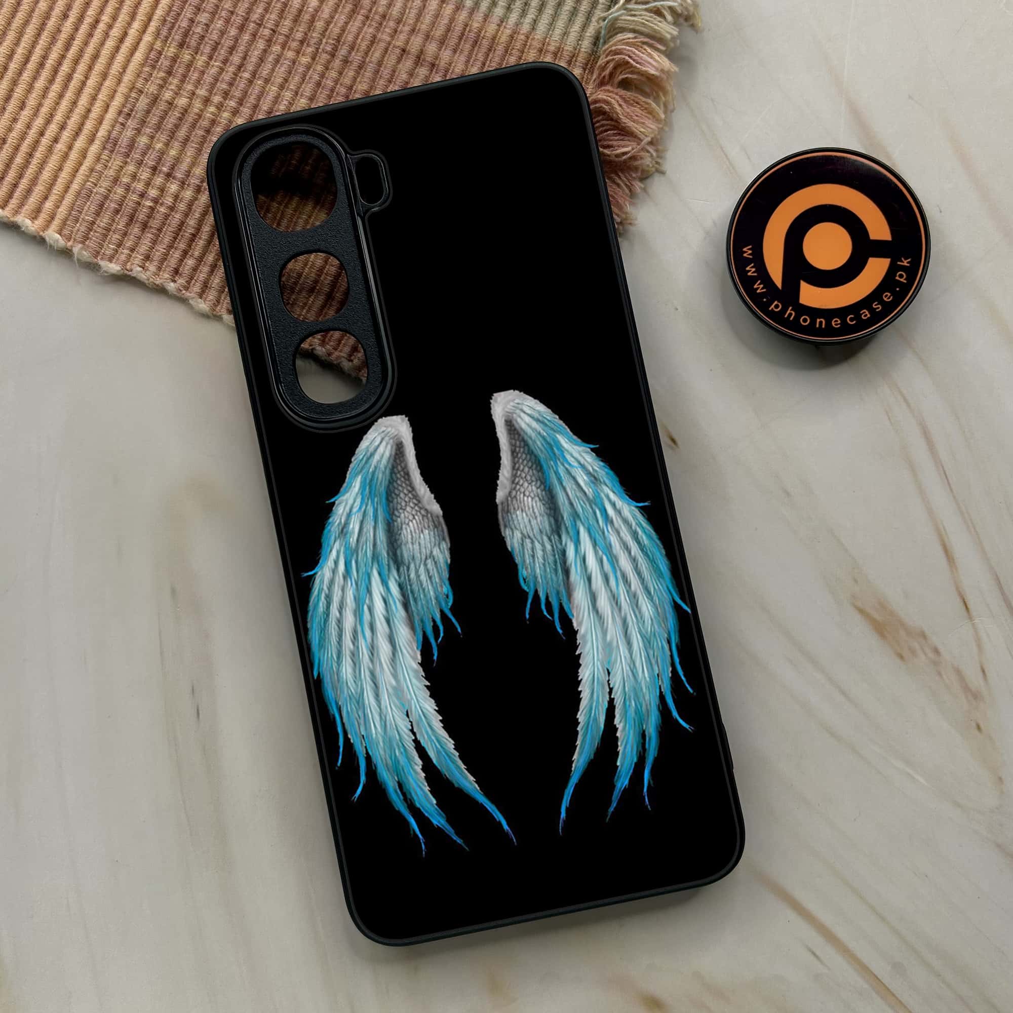 Vivo Y400 - Angel Wings Series - Premium Metal Printed soft Bumper shock Proof Case