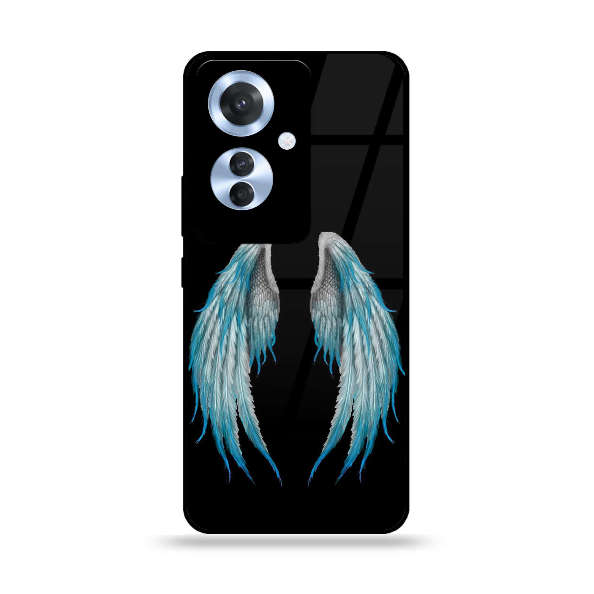 Oppo F25 Pro - Angel Wings Series - Premium Printed Glass soft Bumper shock Proof Case