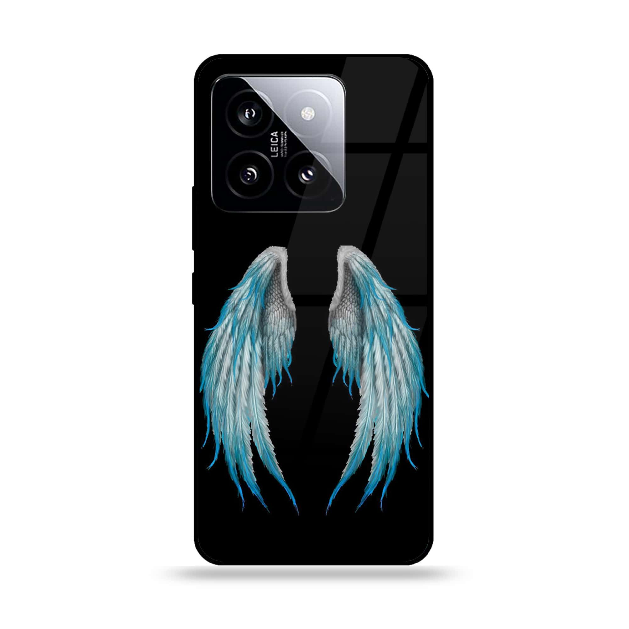 Xiaomi 14 - Angel Wings Series - Premium Printed Glass soft Bumper shock Proof Case