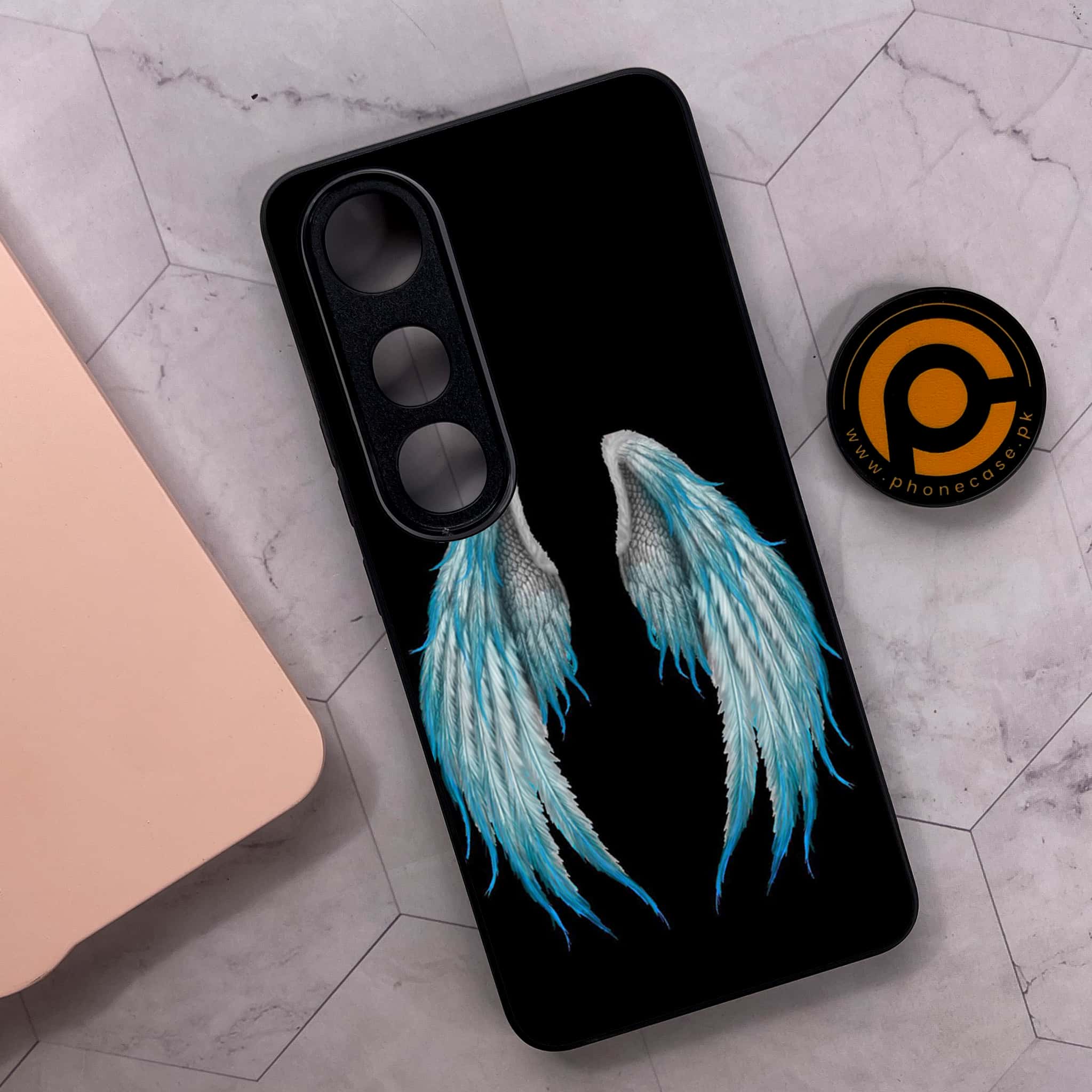 Vivo V50 Lite - Angel Wings Series - Premium Metal Printed soft Bumper shock Proof Case