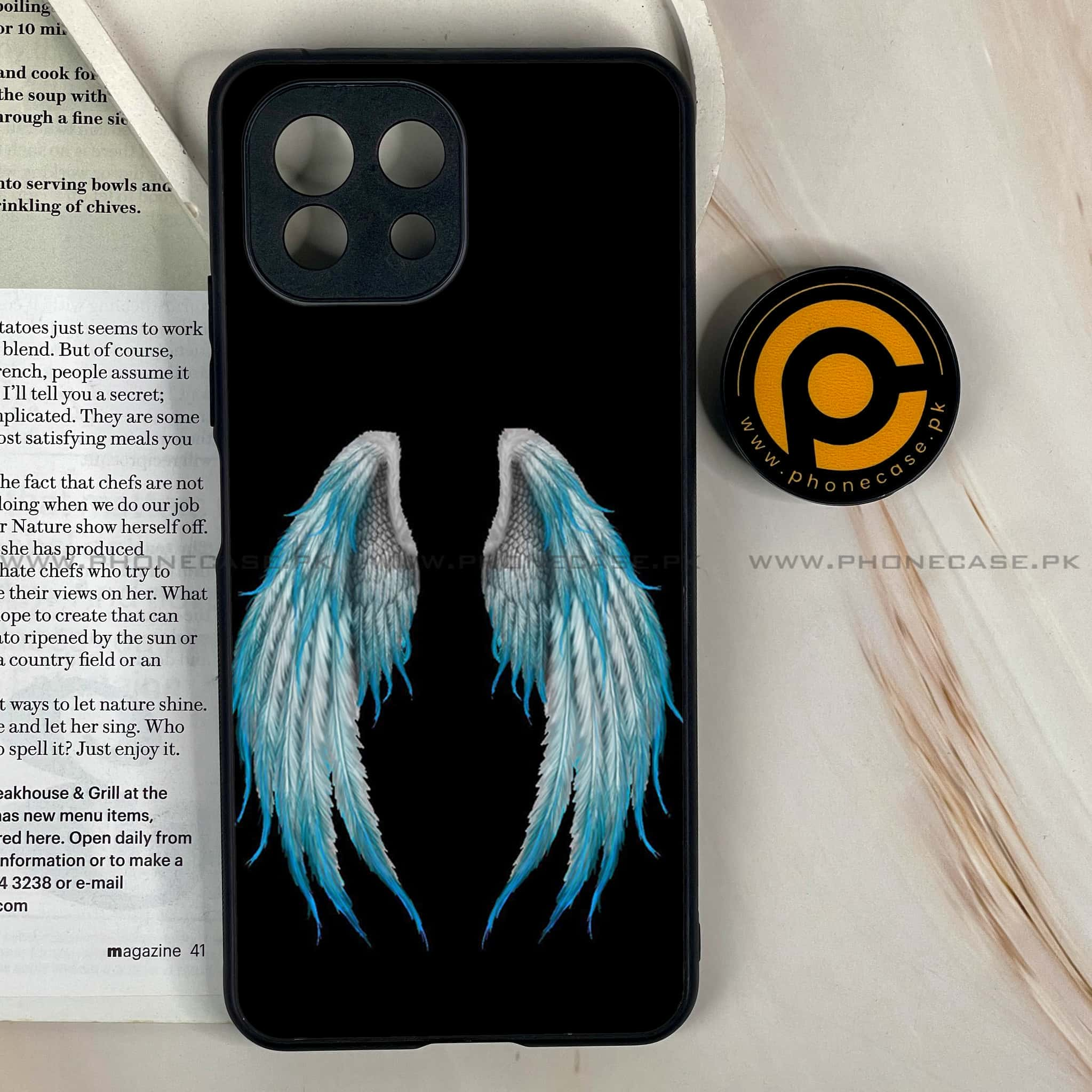 Mi 11 Lite - Angel Wings Series - Premium Printed Glass soft Bumper shock Proof Case