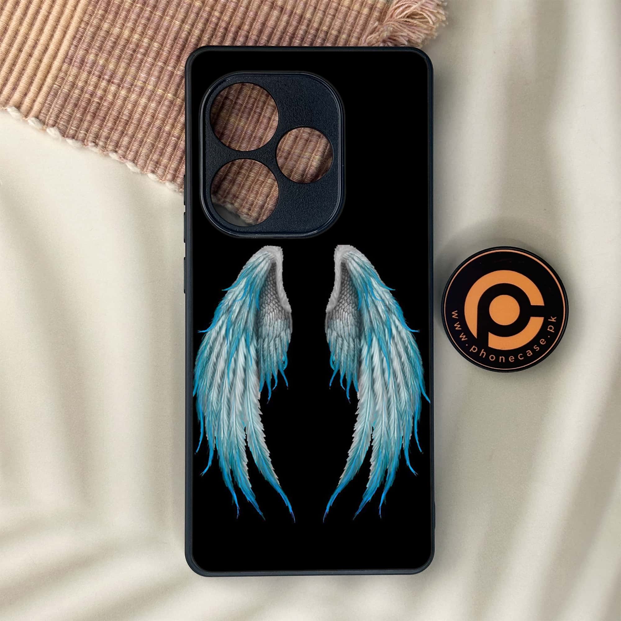 Realme GT 6 - Angel Wings Series - Premium Metal Printed soft Bumper shock Proof Case