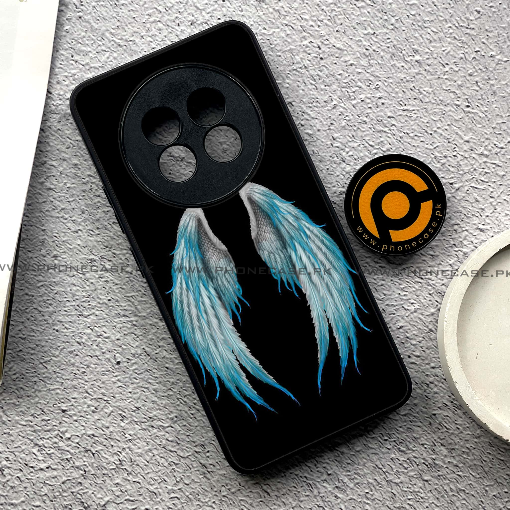 Realme 13 Plus - Angel Wings Series - Premium Printed Glass soft Bumper shock Proof Case