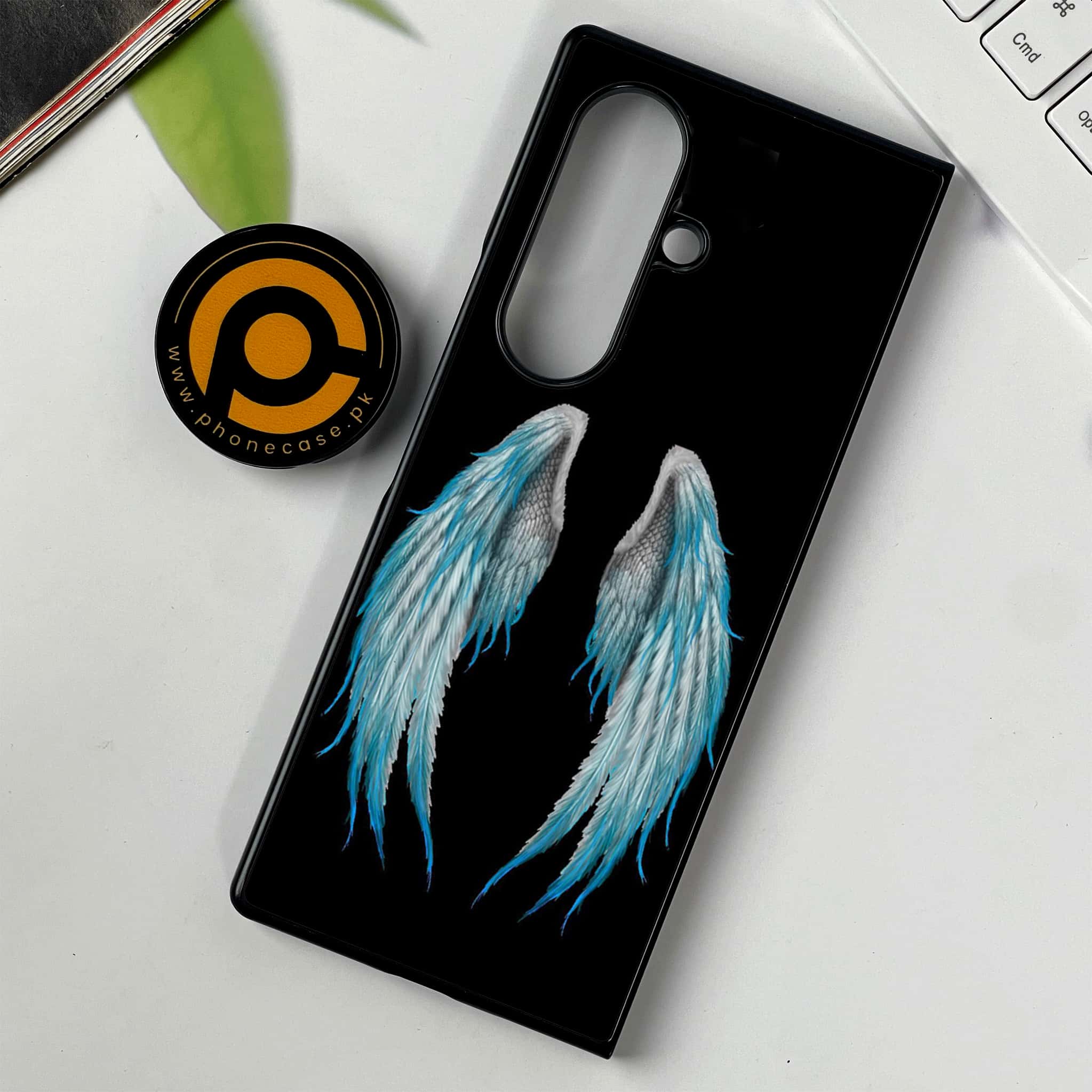 Samsung Galaxy Z Fold 7 - Angel Wings Series - Premium Metal Printed soft Bumper shock Proof Case