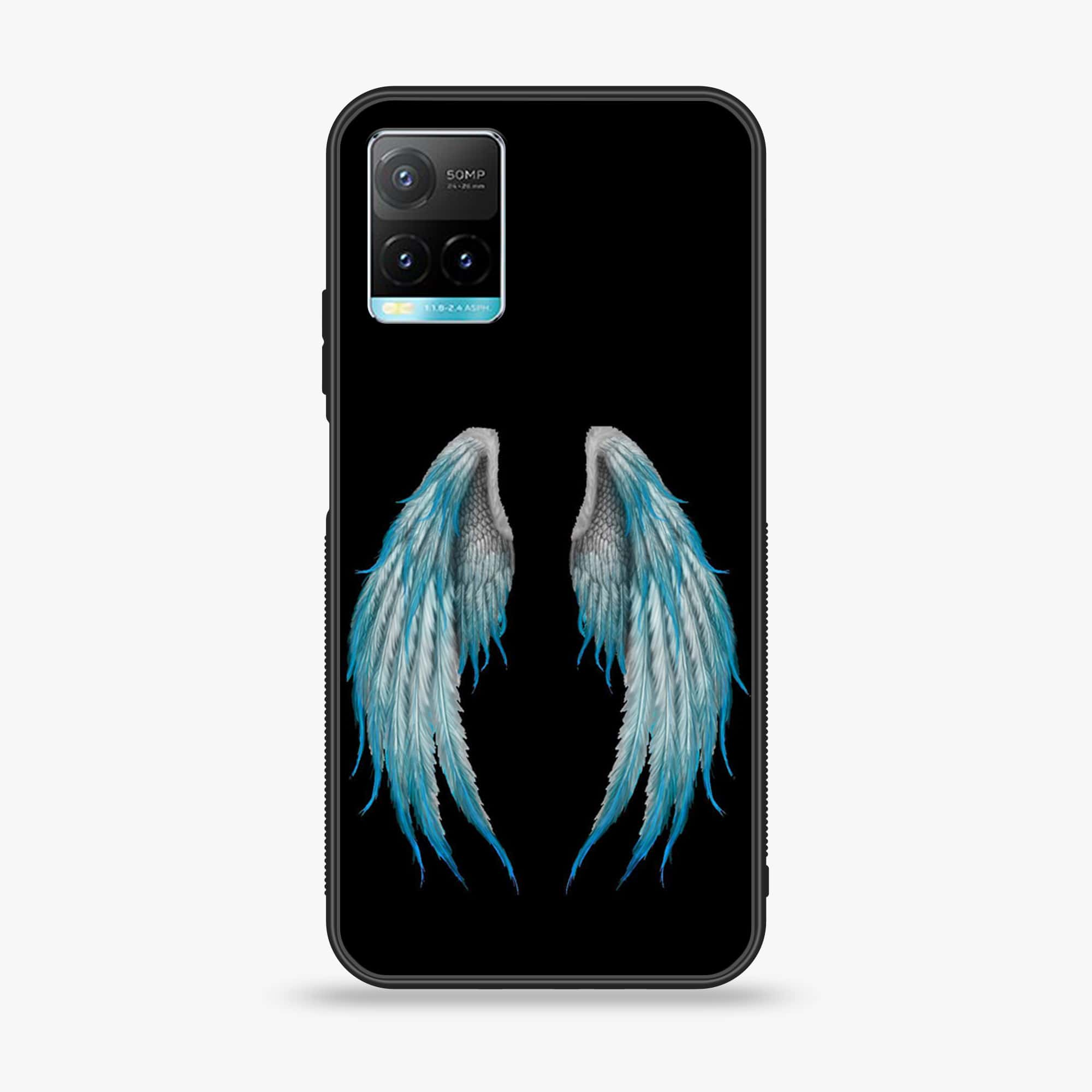 Vivo Y33T Angel Wings Series  Premium Printed Glass soft Bumper shock Proof Case